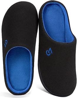 VeraCosy Men's Two-Tone Memory Foam Slippers