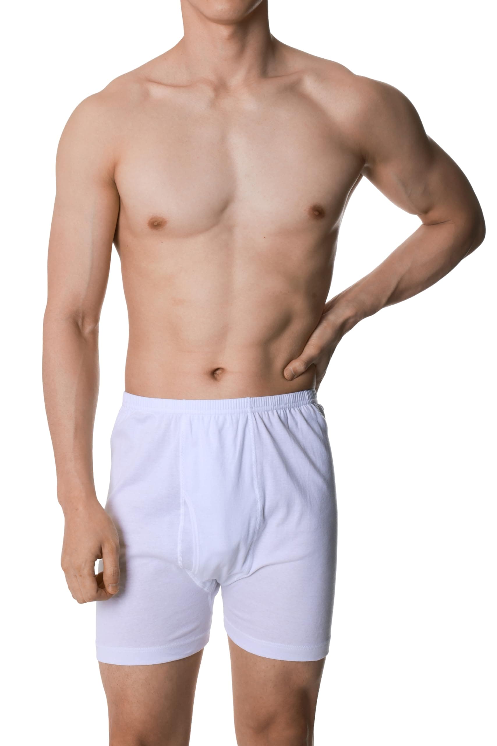 BYCMen's Cotton Underpants Boxer Brief 5-Pack(WHITE)