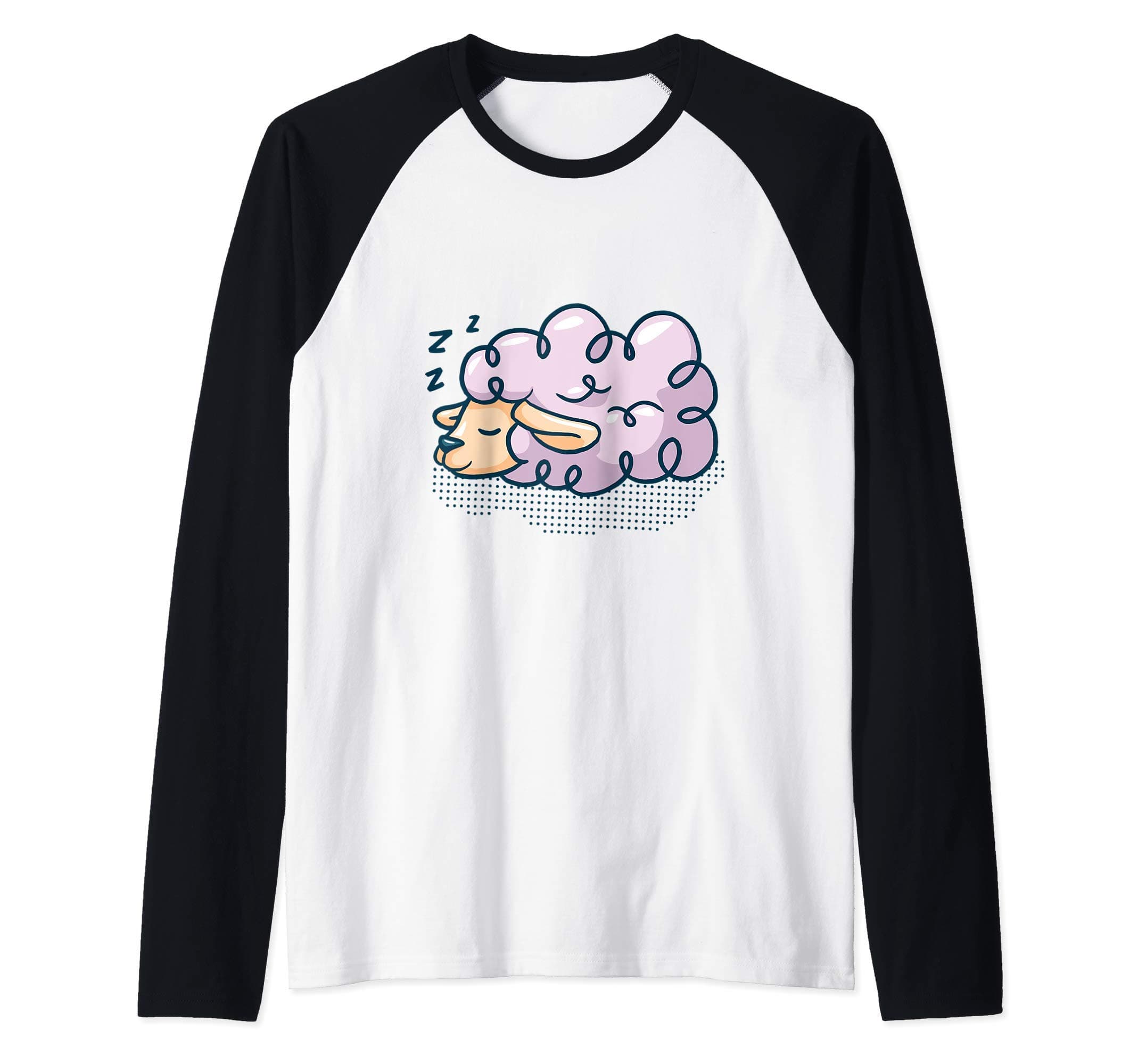 Bestime GiftsSleeping Sheep Shirt Raglan Baseball Tee