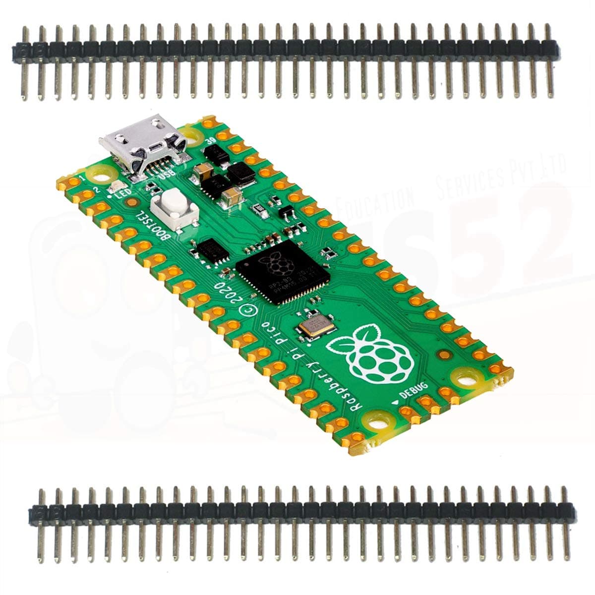 REES52 Raspberry Pi Pico microcontroller Development Board with Versatile Board Built Using RP2040 chip - Dual-core Arm Cortex-M0+ Processor with 264KB Internal RAM and Support for up to 16MB