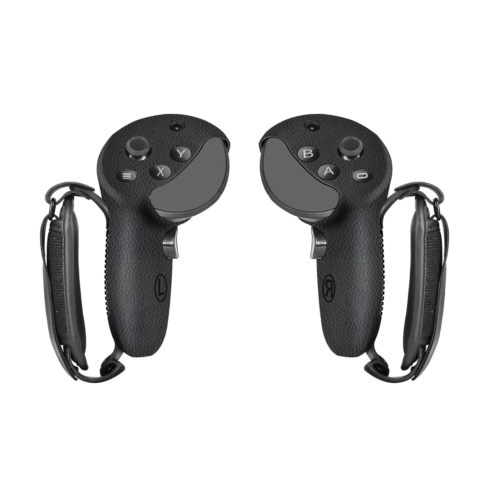 Globular Cluster Silicone Grips for Meta Quest Pro Controllers - Come with PU Leather Cushion Pad - More Comfortable,Black