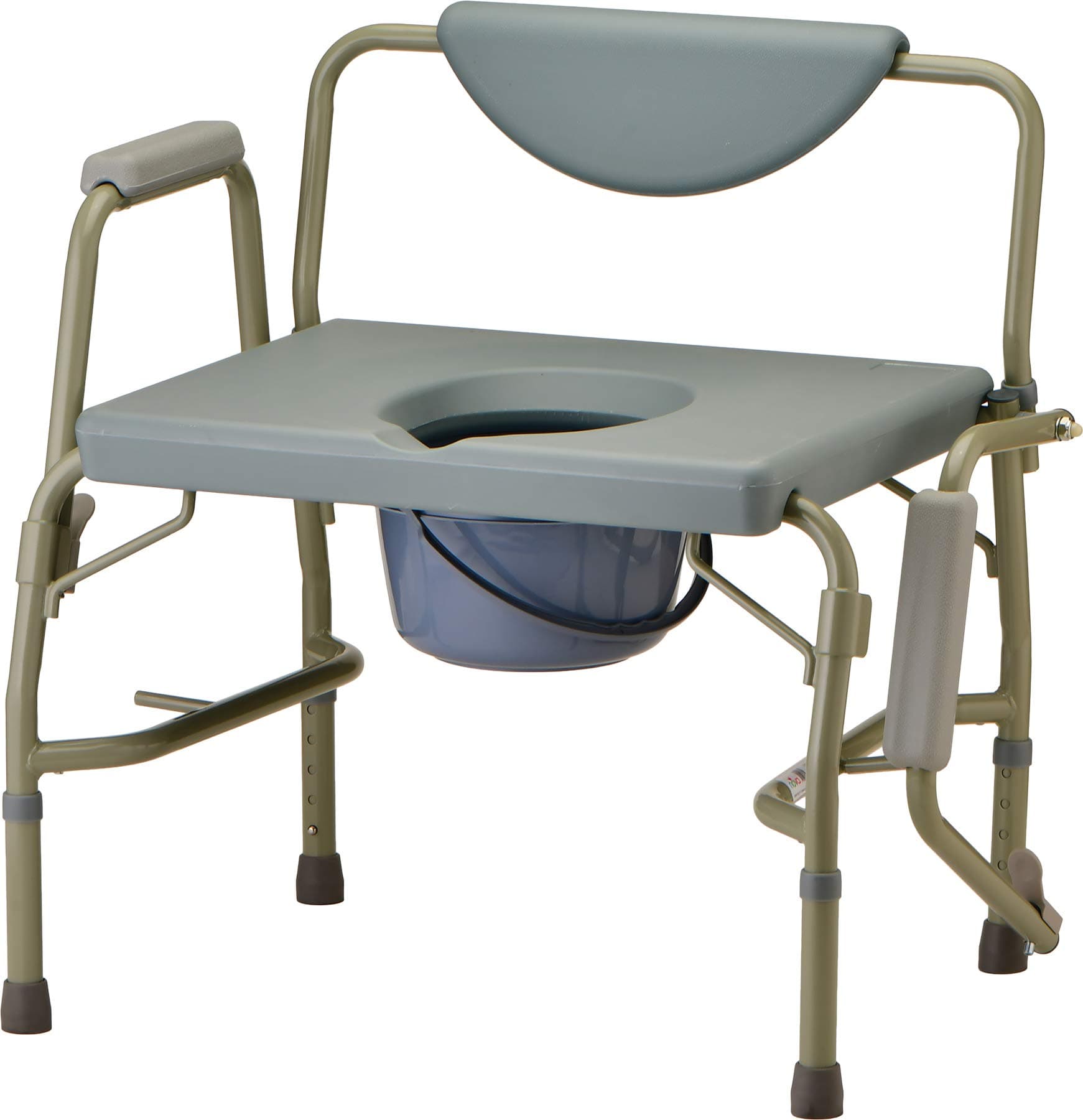 NOVA Heavy Duty Bedside Commode Chair with Drop-Arm (for Easy Transfer) 500 lb. Weight Capacity, Extra Wide Commode Chair