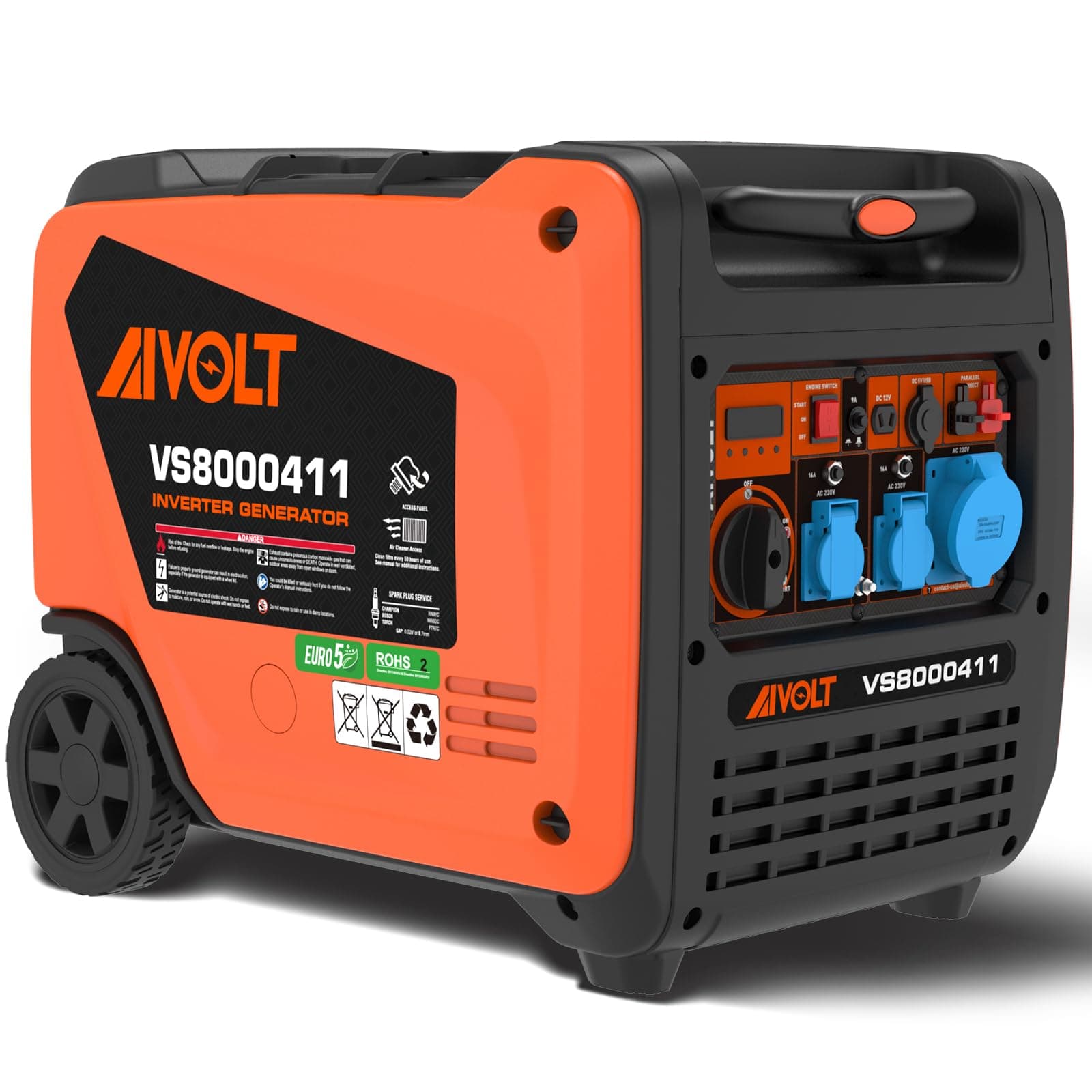 AIVOLT 6000W Petrol Inverter Generator 4 Stroke Portable Generator for Camping, Construction, Jobsites - Pure Sine Wave, Ultra Quiet, Electric Key-322cc Engine, 13.5L Fuel Tank