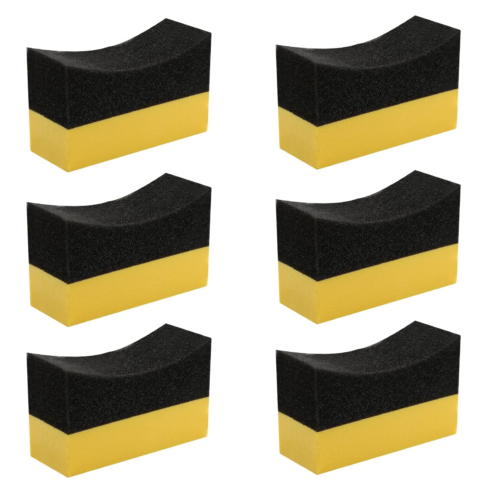 6 Pcs Tire Applicator Dressing Shine Sponge, Tire Dressing Applicator Pads, Color Polishing Sponge for Car Glass, Painted Steel & Porcelain