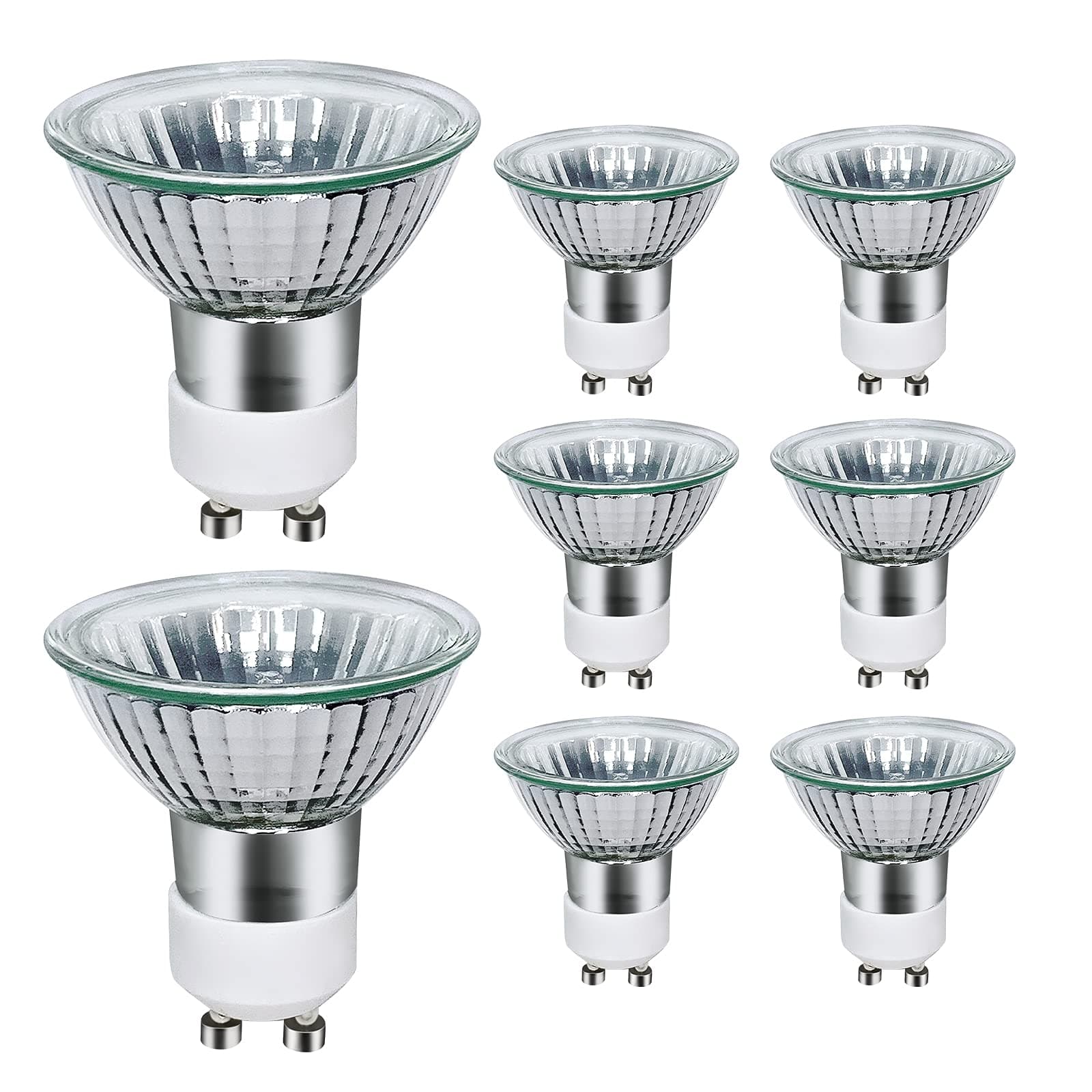 GU10 Halogen Bulbs 35W Dimmable, 220V GU10 Halogen Spotlight Bulbs 2 Pin,400 LM,2800K Warm Withe （Pack of 8）