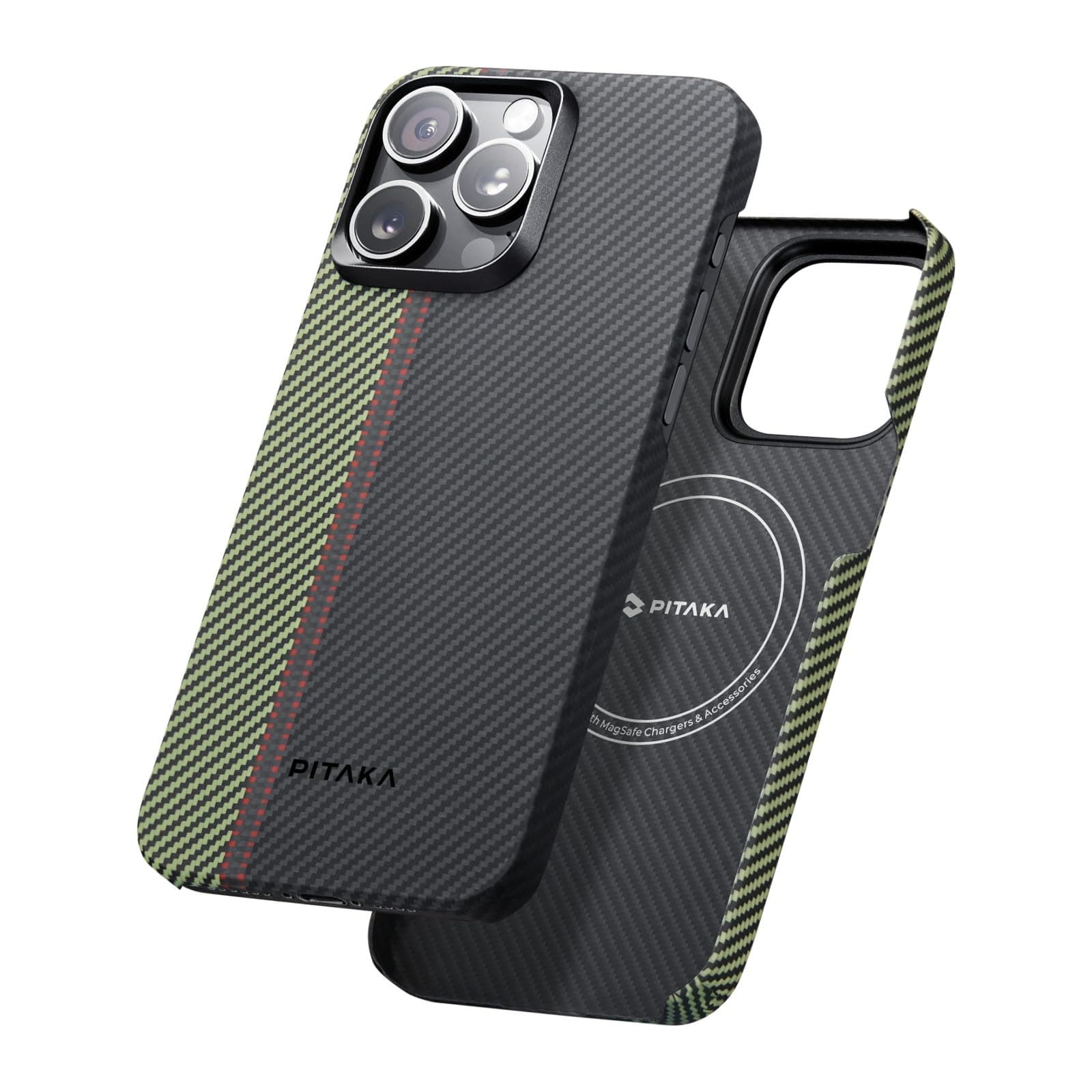 Case for iPhone 15 Pro Magnetic case, Slim & Light iPhone 15 Pro Case 6.1-inch with a Case-Less Touch Feeling, 600D Aramid Fiber Made [MagEZ Case 4 - Black/Grey(Twill)] (Overture)