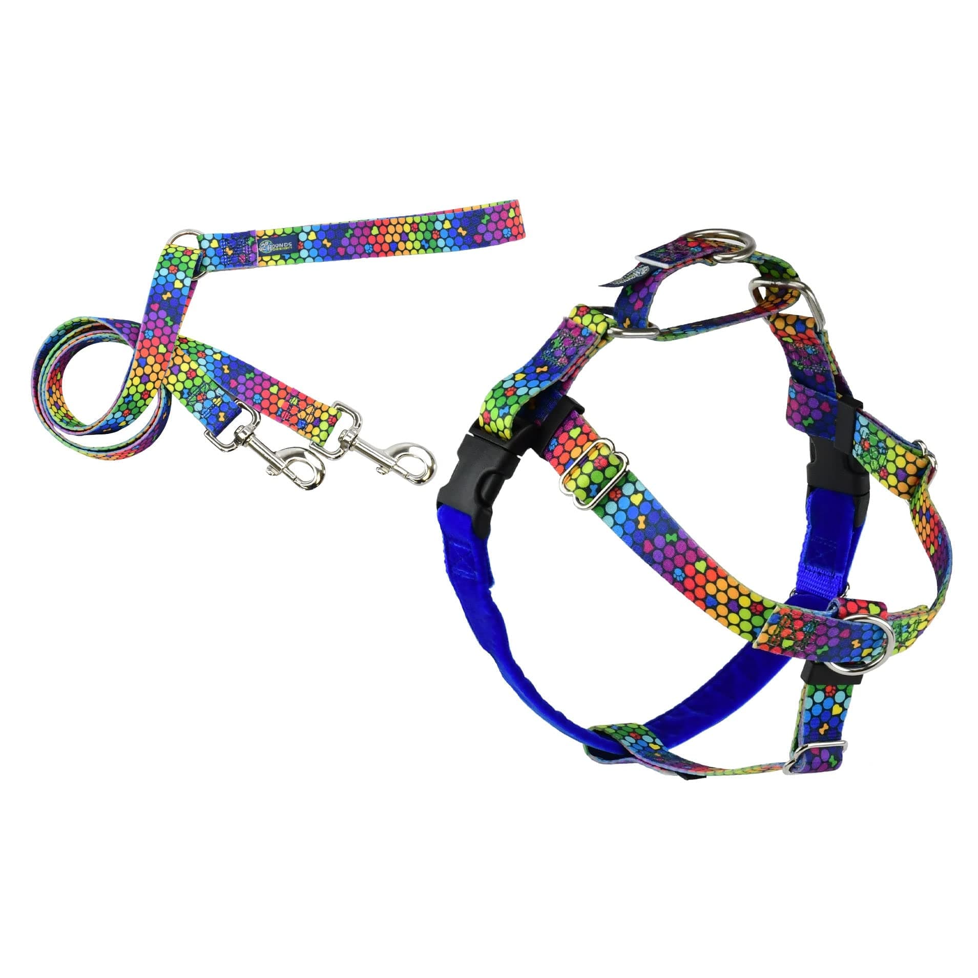 2 Hounds DesignRainbow Freedom No Pull Harness and Leash XL