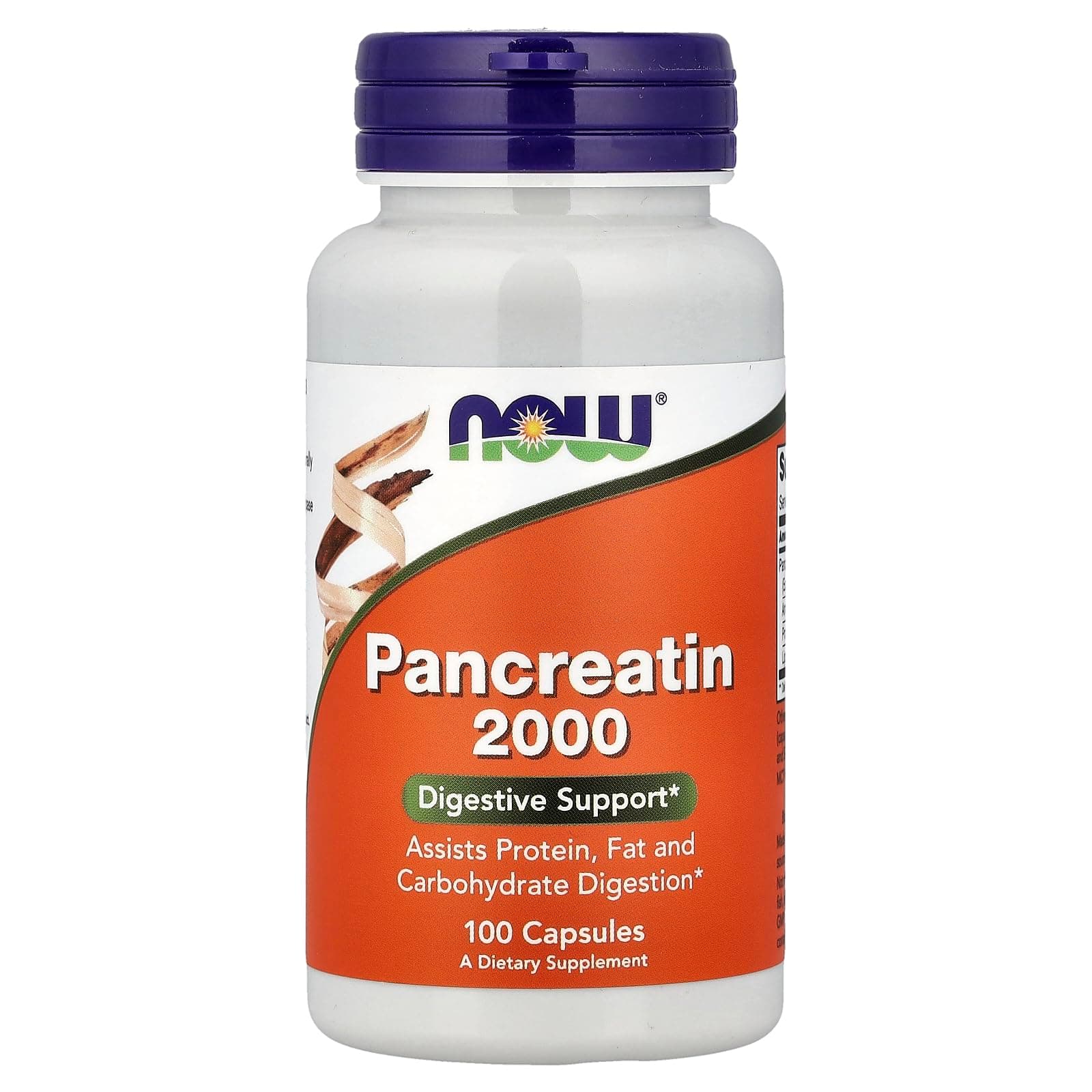 NOW Foods Pancreatin 10X -- 200 mg - 100 Capsules