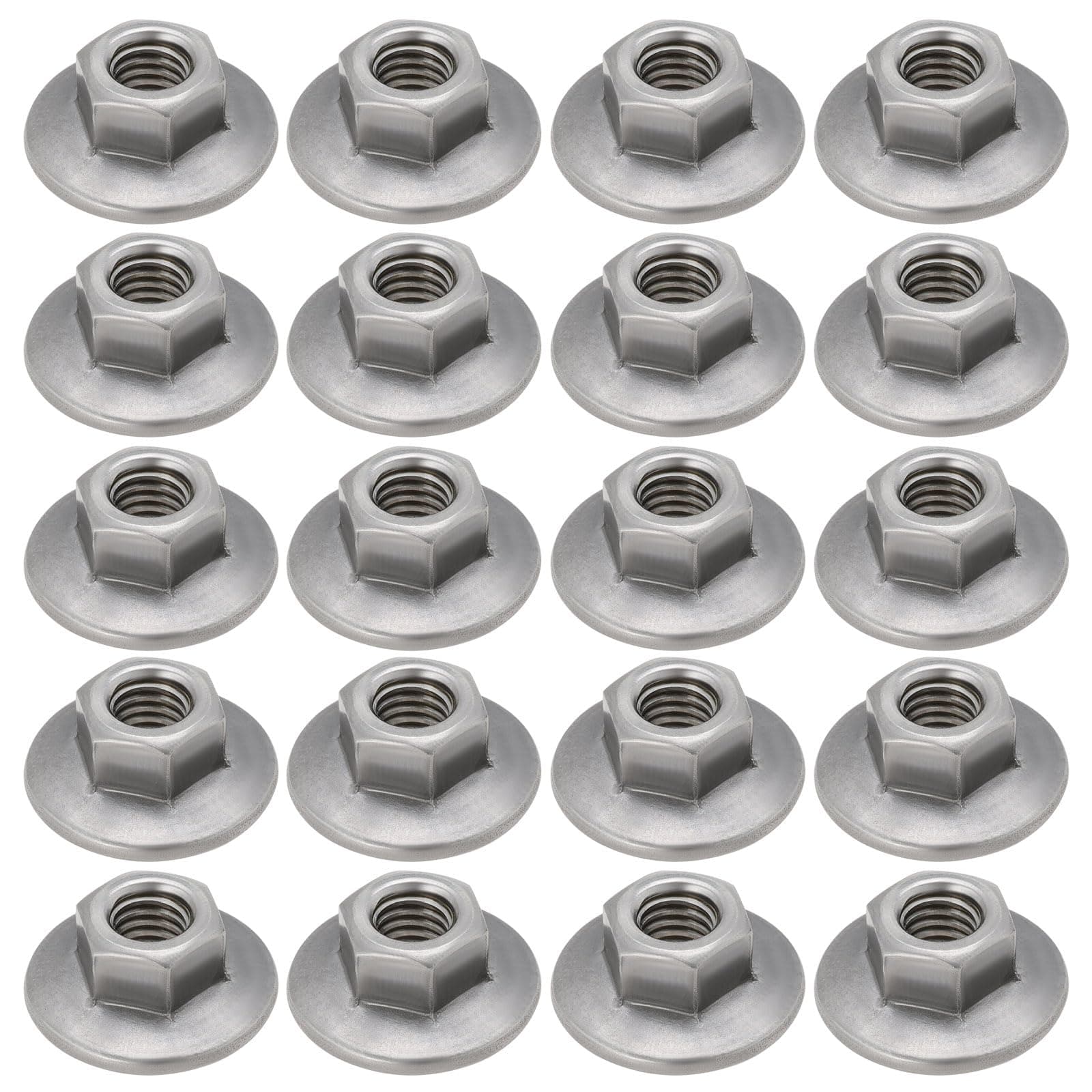 ECSiNG 50Pcs M6x1.0 19MM OD Flanged Self Locking Nut Hexagonal Enlarged Flange Nut Carbon Steel Hex Flange Nuts for Industry Furniture and DIY