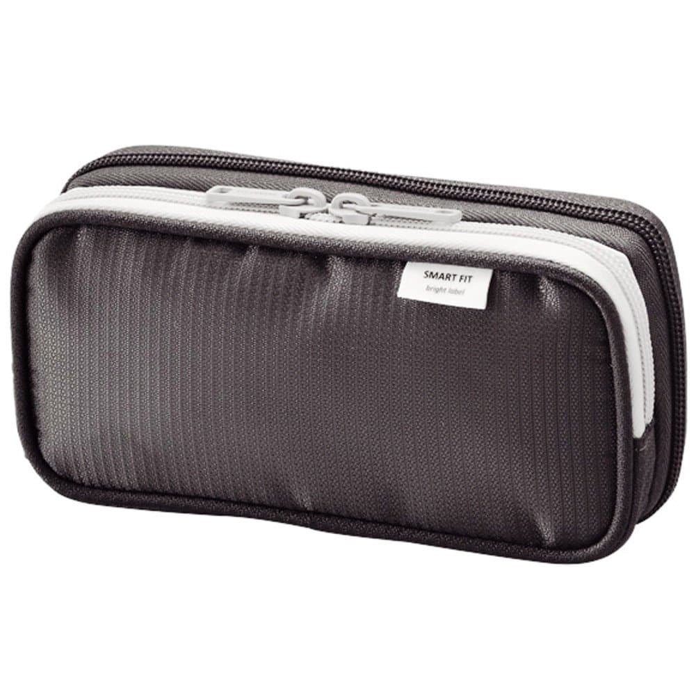 LIHITLABDouble Pen Case, 3.3 x 6.9", Black (A7660-24)