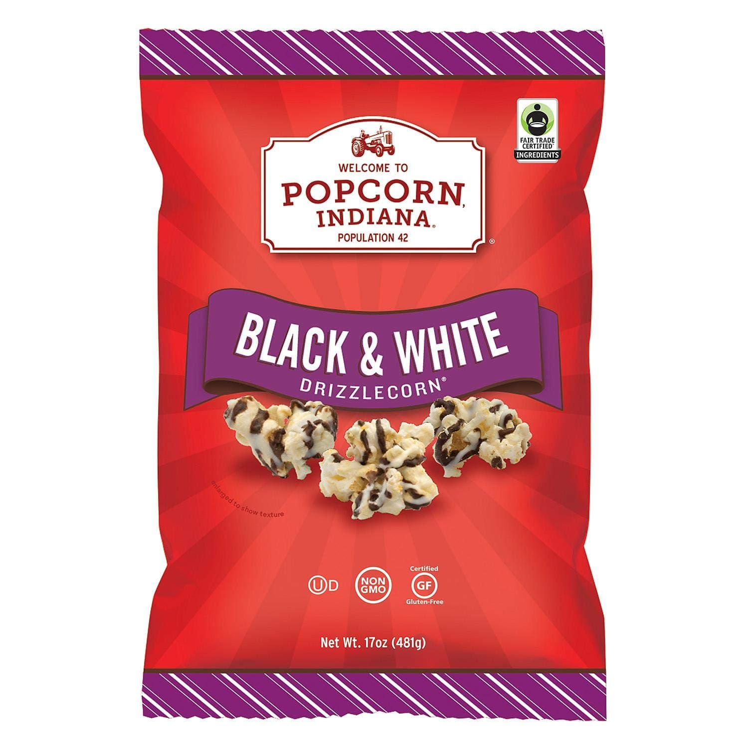 Popcorn Indiana Black & White Drizzlecorn (17 Oz.) (Pack Of 2)