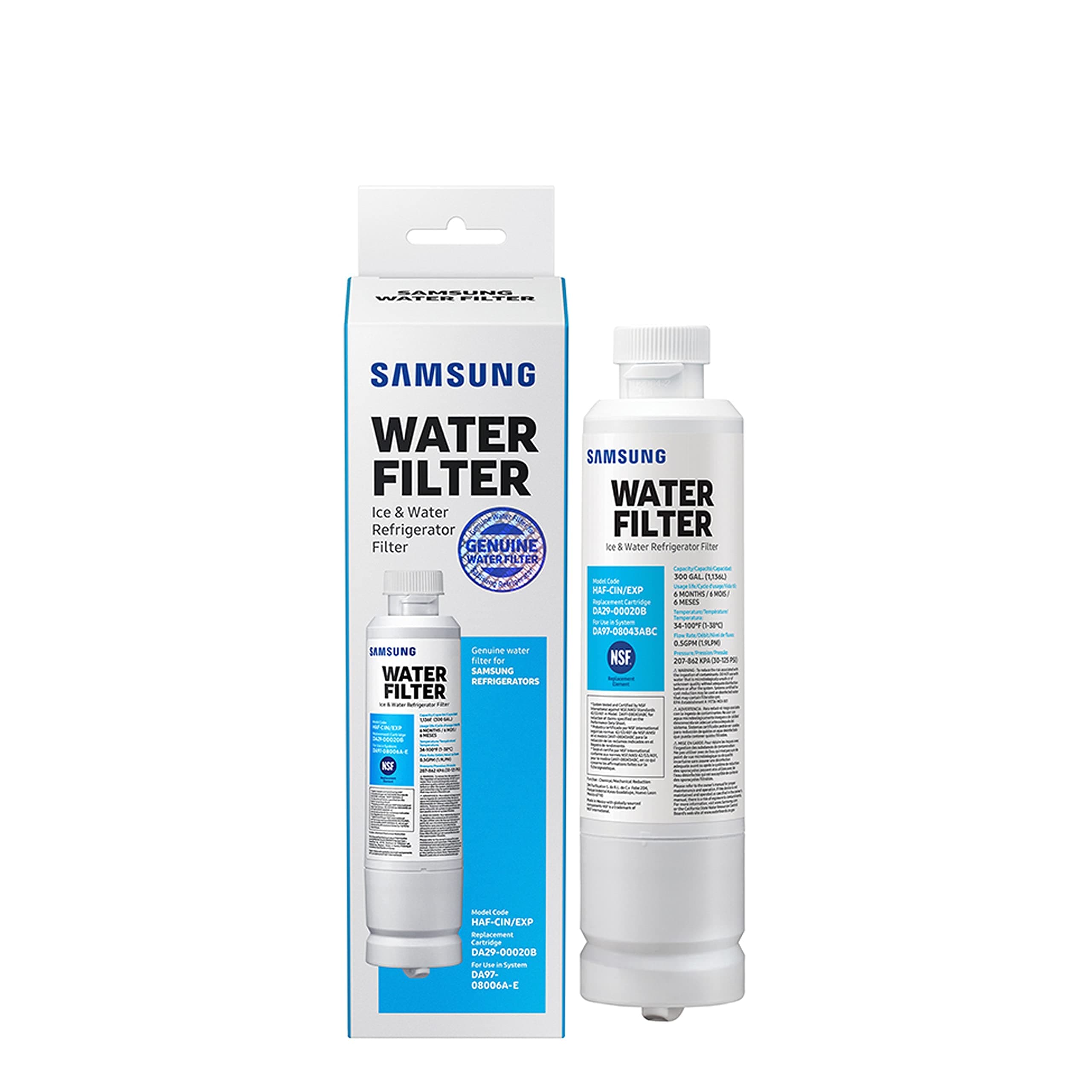 Samsung Electronics HAFCIN Samsung HAF-CIN/EXP Refrigerator Water Filter 1 Pack, Multicolor