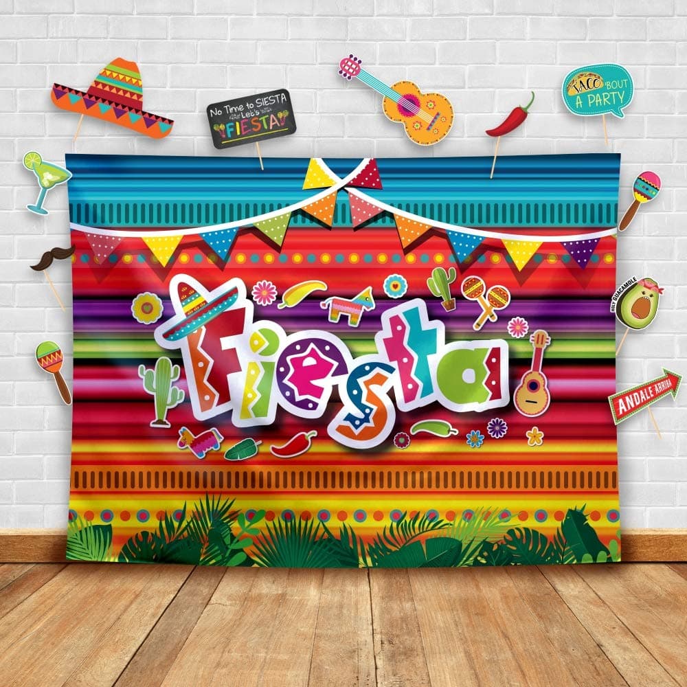 Mexican Fiesta Backdrop Kit with Props