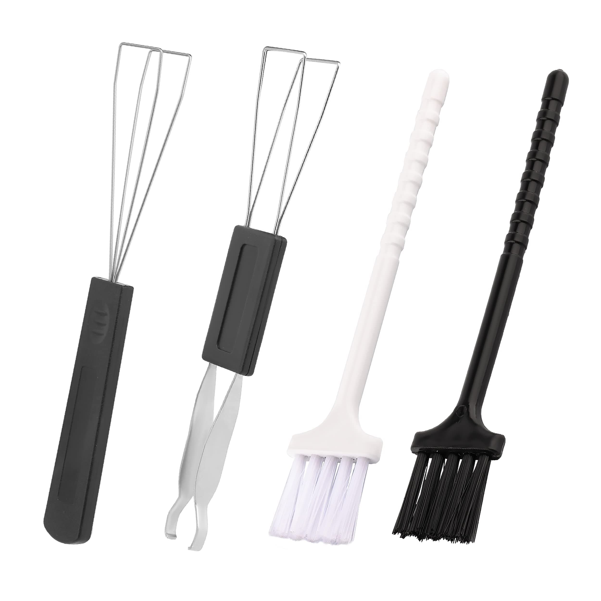 4 Pack Stainless Steel Keycap Puller and Brush Cleaning Tool Set - Keycaps Remover and Brush Cleaner for Mechanical Keyboards
