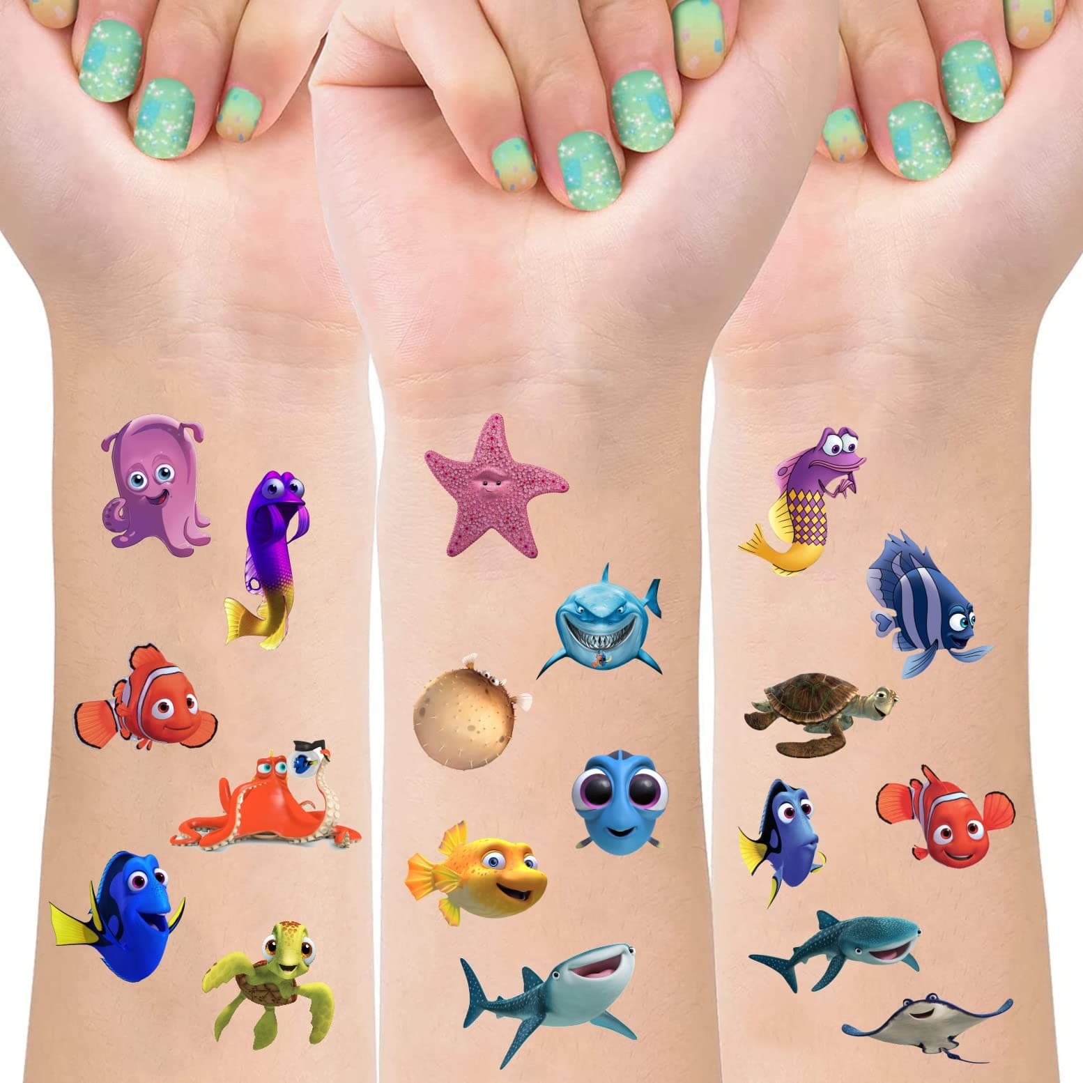 8 Sheets Finding Nemo Temporary Tattoos for Kids, Finding Nemo Birthday Party Supplies Party Favors for Finding Dory Party Decorations