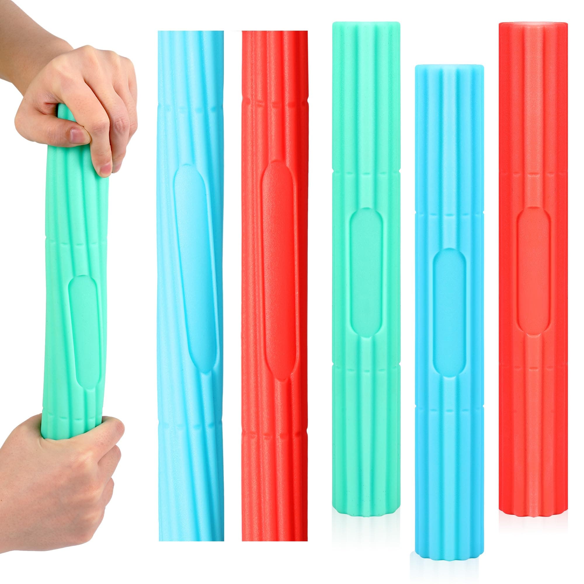 6 Pcs Twist Hand Exerciser Bars for Physical Therapy Relieves Tendonitis Pain & Improve Grip Strength - Tennis Elbow, Golfer's Elbow, Wrist, Forearms Pain Relief Hand Therapy Bar, 3 Colors