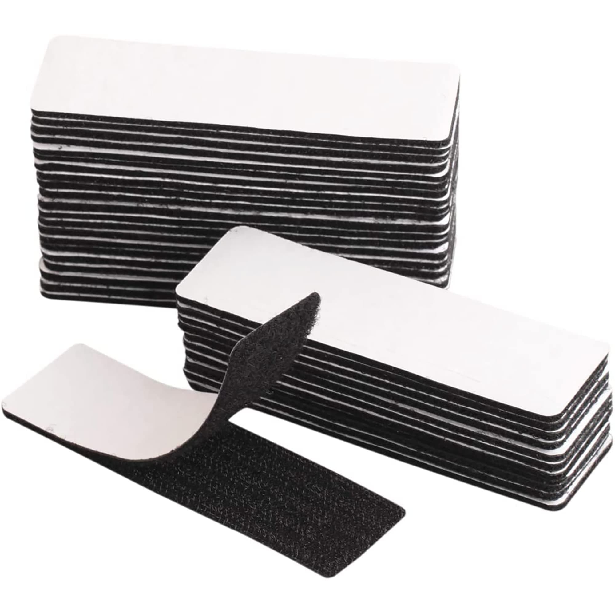 IRYNA 10 Pairs Double Sided Hook Loop Sticky Pads, Industrial Strength Sticky Pads, Heavy Duty Hook and Loop Tape Strips with Adhesive Sticky Back Fastener for Indoor Outdoor Use(3x10cm, Black)