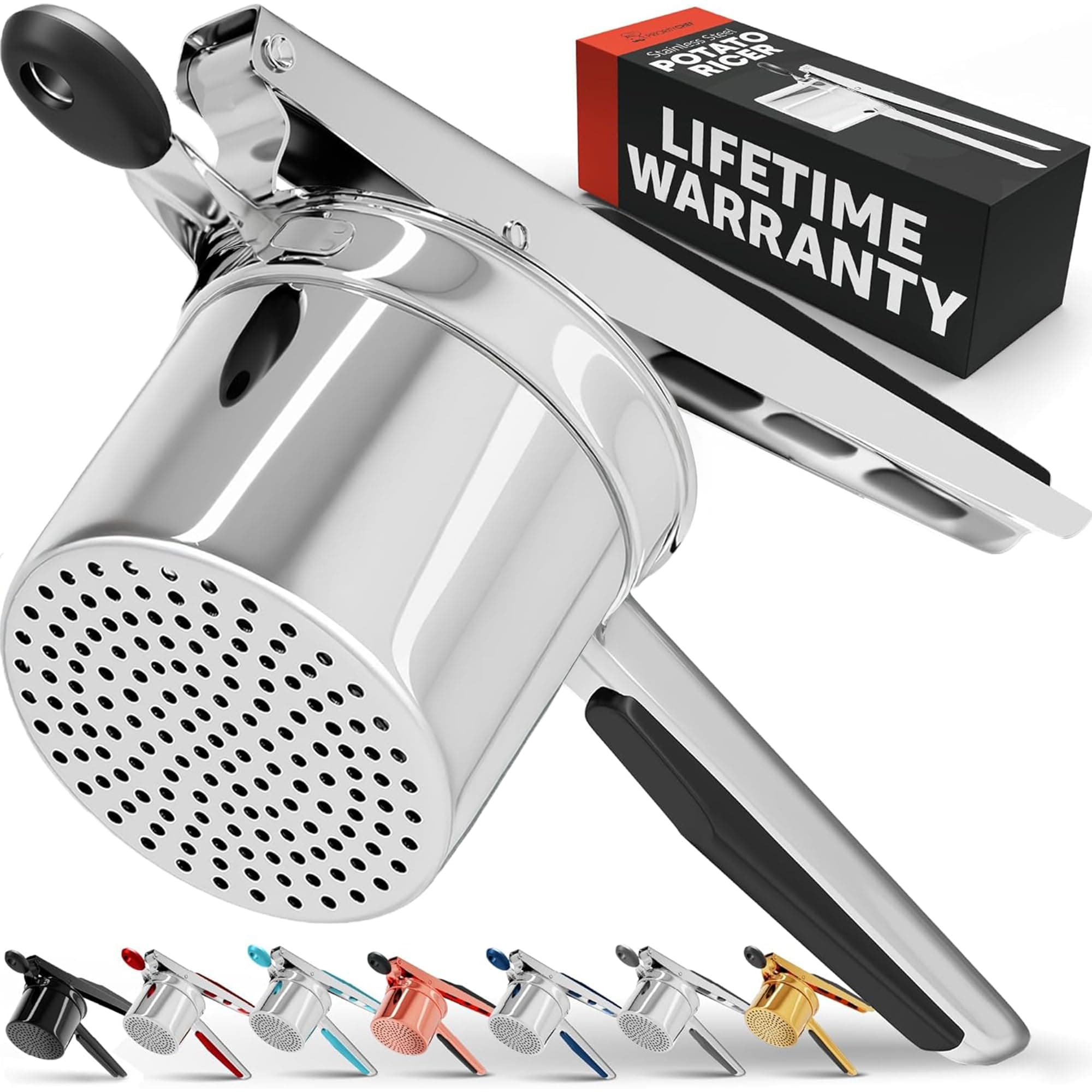 PriorityChef Potato Ricer and Masher, Makes Light and Fluffy Mashed Potato Perfection, 100% Stainless Steel