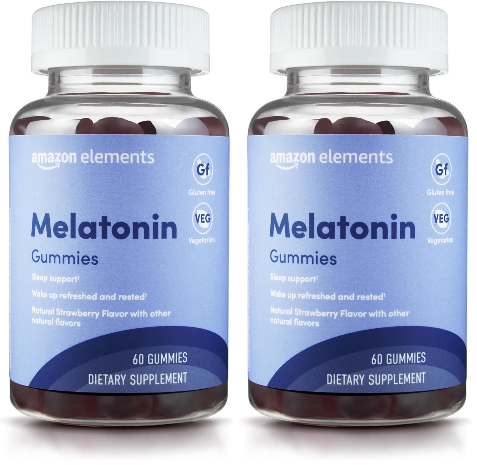 Amazon Elements - Melatonin 10mg Gummies, Supports Restful Sleep, Strawberry, 60 Count (Previously Revly) (Pack of 120)