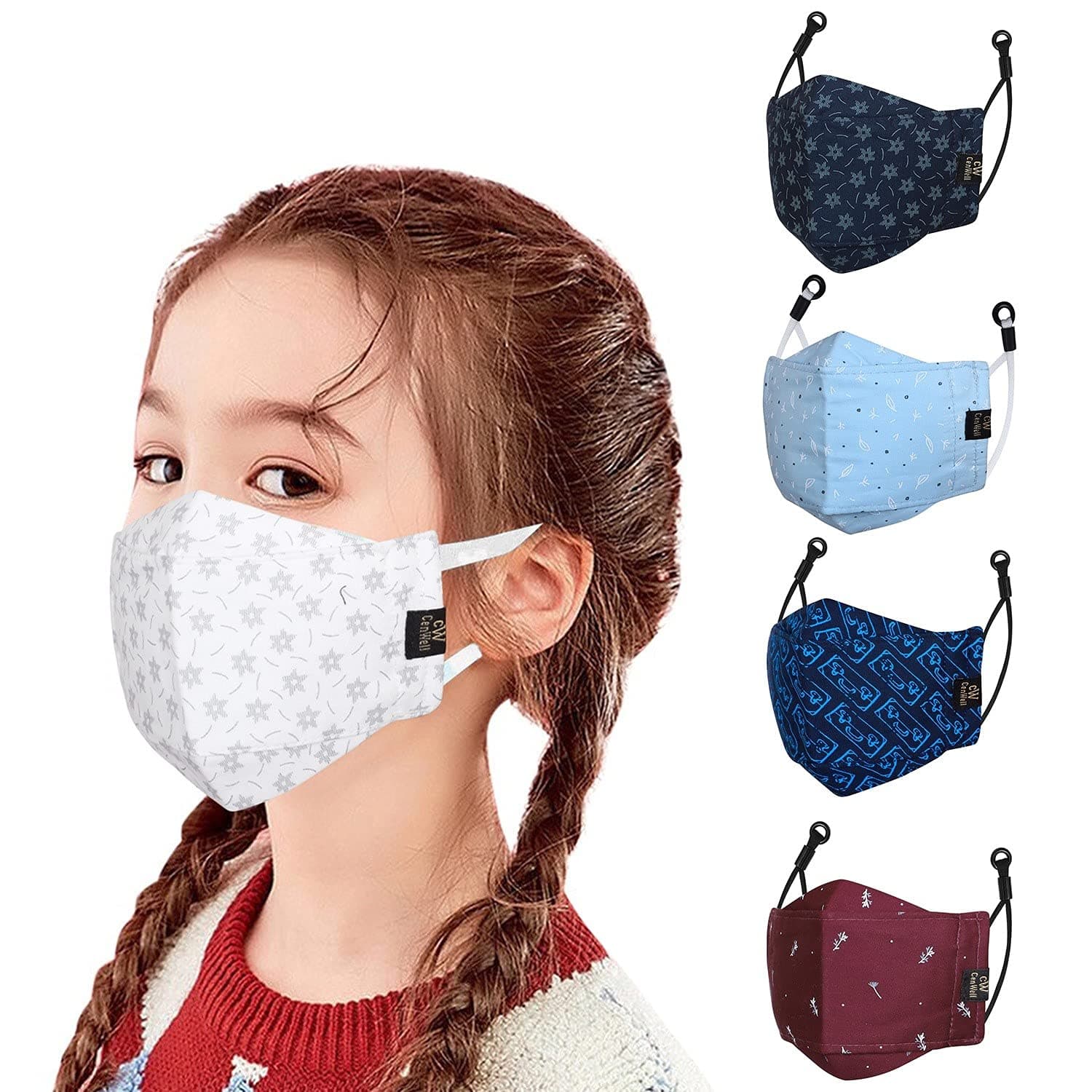Reusable, Washable Designer Fabric Cotton 3D Printed 6 Layer Face Mask with Adjustable Earloop, Ear Saver Strap, Melt Blown Filter for Men & Women