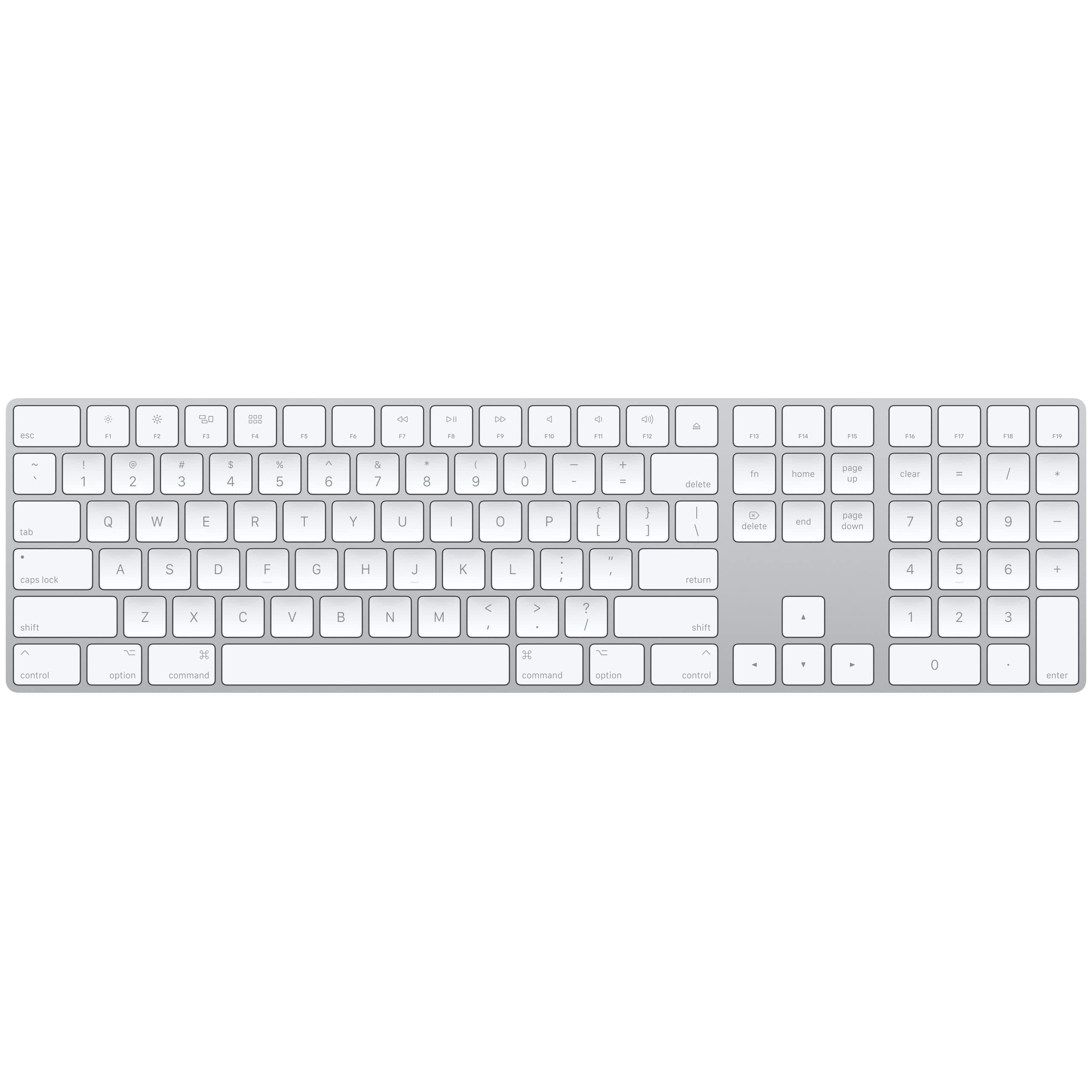 Magic Keyboard with Numeric Keypad: Wireless, Bluetooth, Rechargeable. Works with Mac, iPad, or iPhone; US English - White