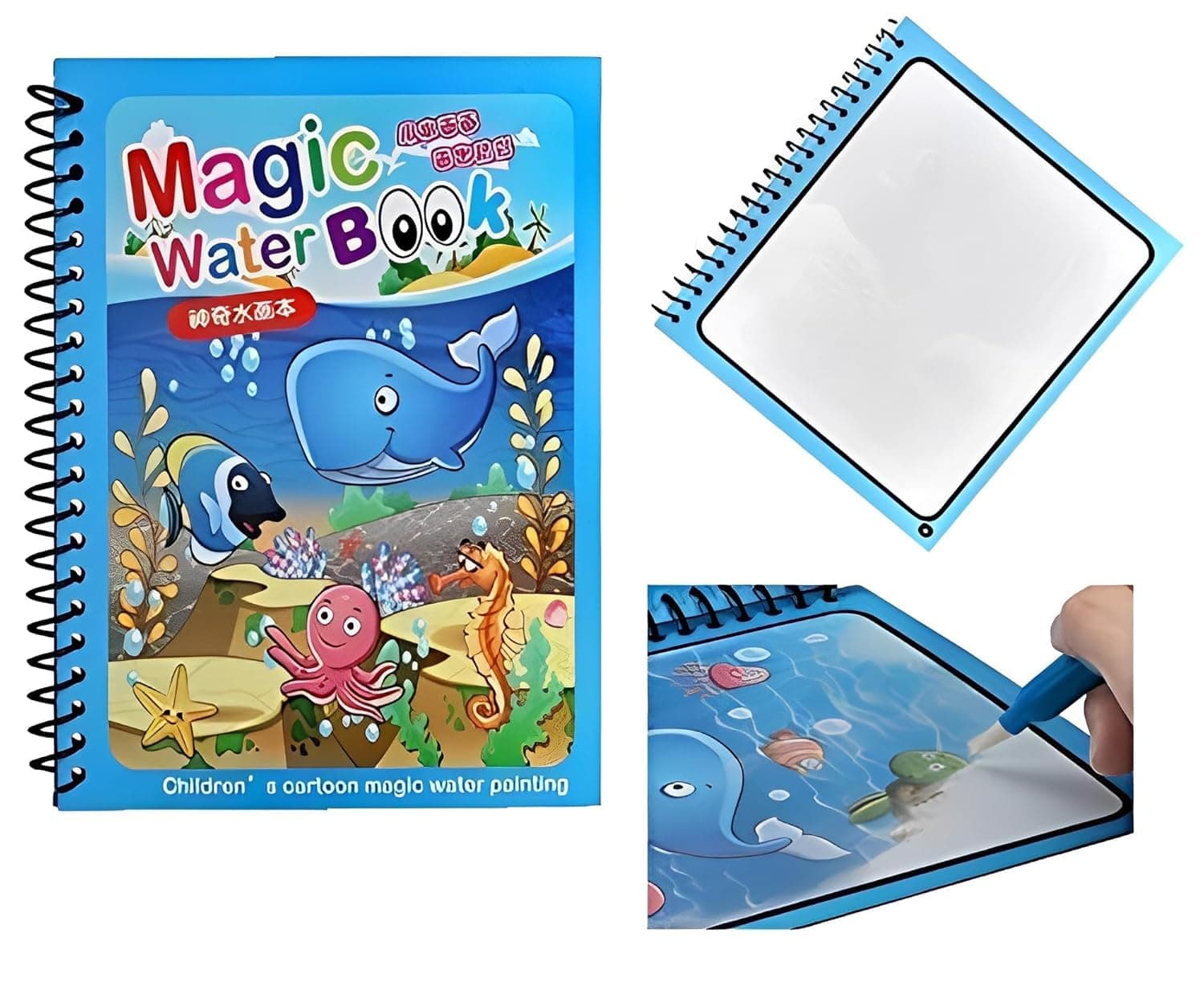 Water Magic Book, Magic Doodle Pen, Coloring Doodle Drawing Board Games for Kids, Educational Book for Growing Kids Pack of 1 Book