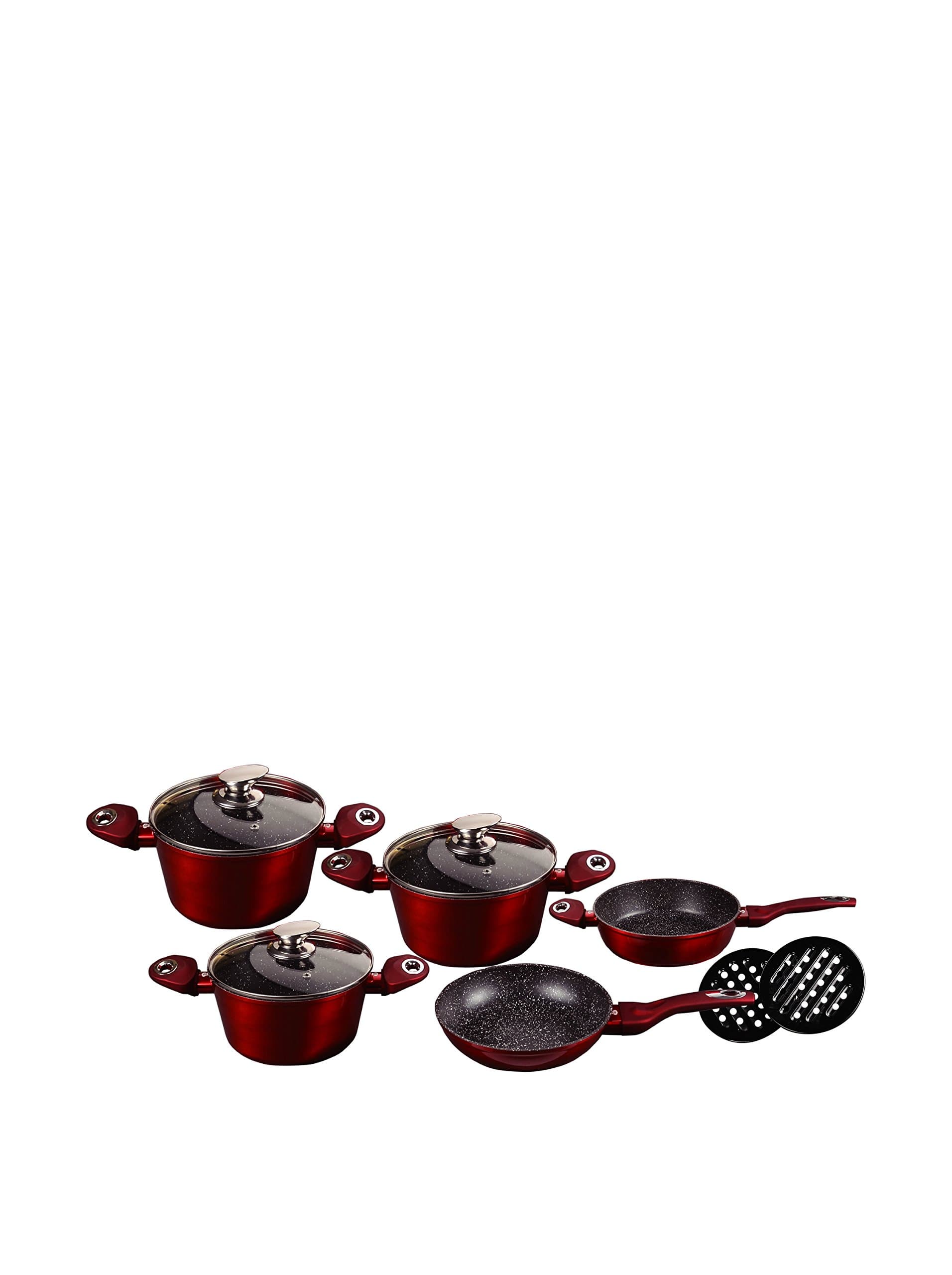 Blaumann Cookware 10 pieces Granit Line Red