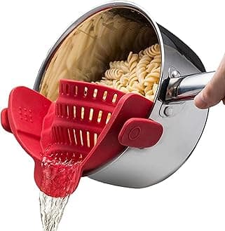 Kitchen Gizmo Snap N Strain Silicone Pot Strainer - Adjustable Clip-On Pasta ...