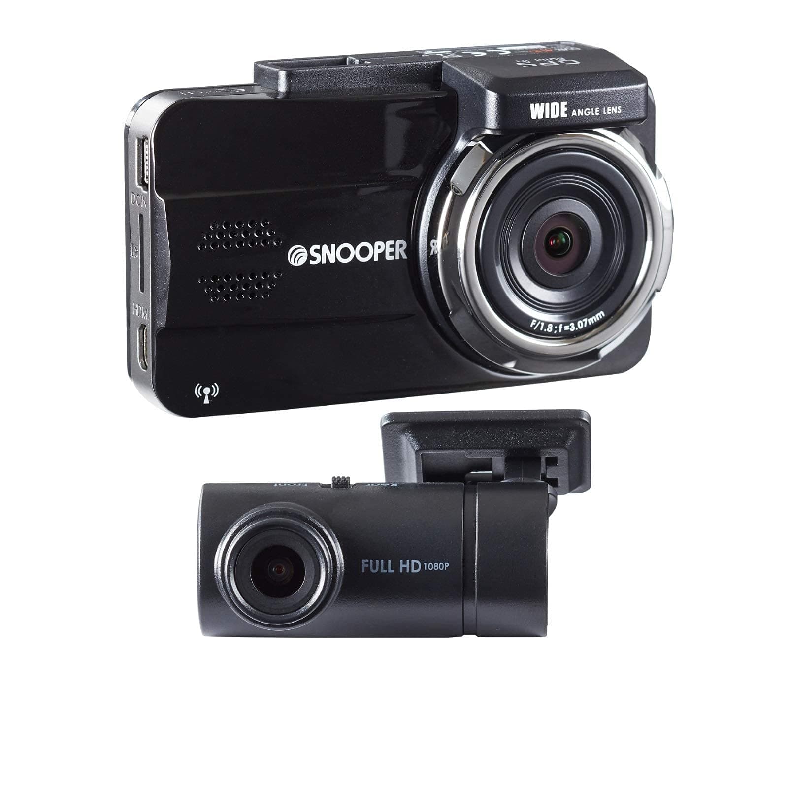 Snooper DVR-5HD G3 Full HD Front And Rear Dash Cam System - Wide Angle, GPS And Wifi Enabled, Full 1080p HD Dual Dashboard Cameras With Speed Camera Alerts