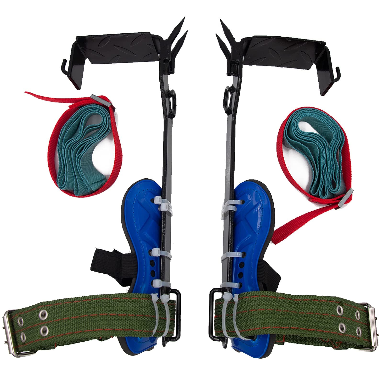 Litong 2 Pack Tree Climbing Gears, Adjustable Tree Climbing Spikes with Harness Belt and Non-Slip Pedal, 304 Stainless Steel Tree Climbing Tool for Picking Fruit, Outdoor Sports.