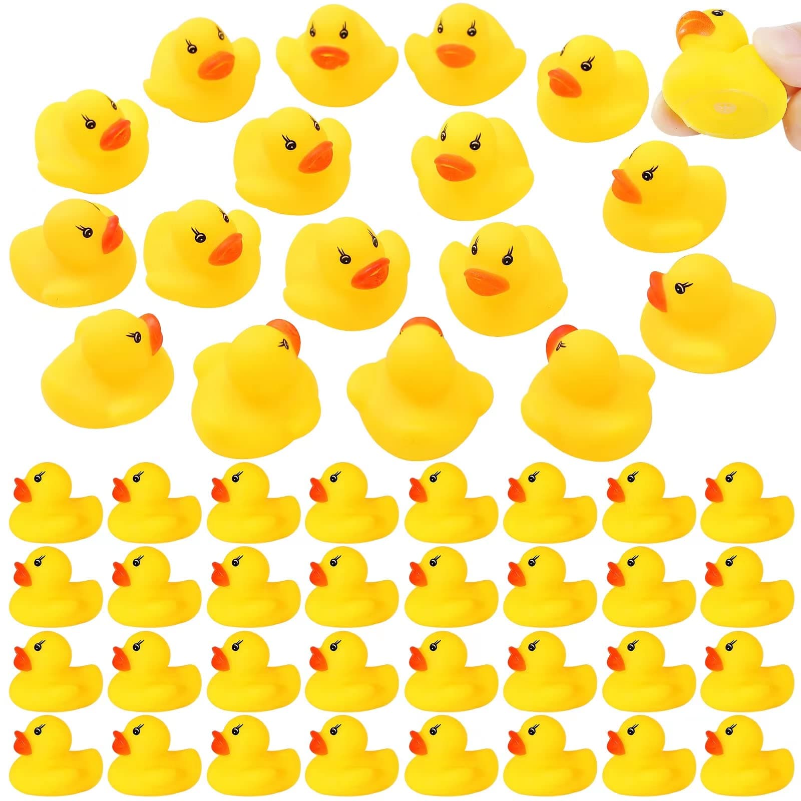 Rubber Duck 50 Pack Mini Rubber Ducky Float Ducks Baby Bath Toy, Great for Jeep Ducking, Shower, Birthday Party, Carnival Game Gift(1.6"x 1.5" x 1.2")