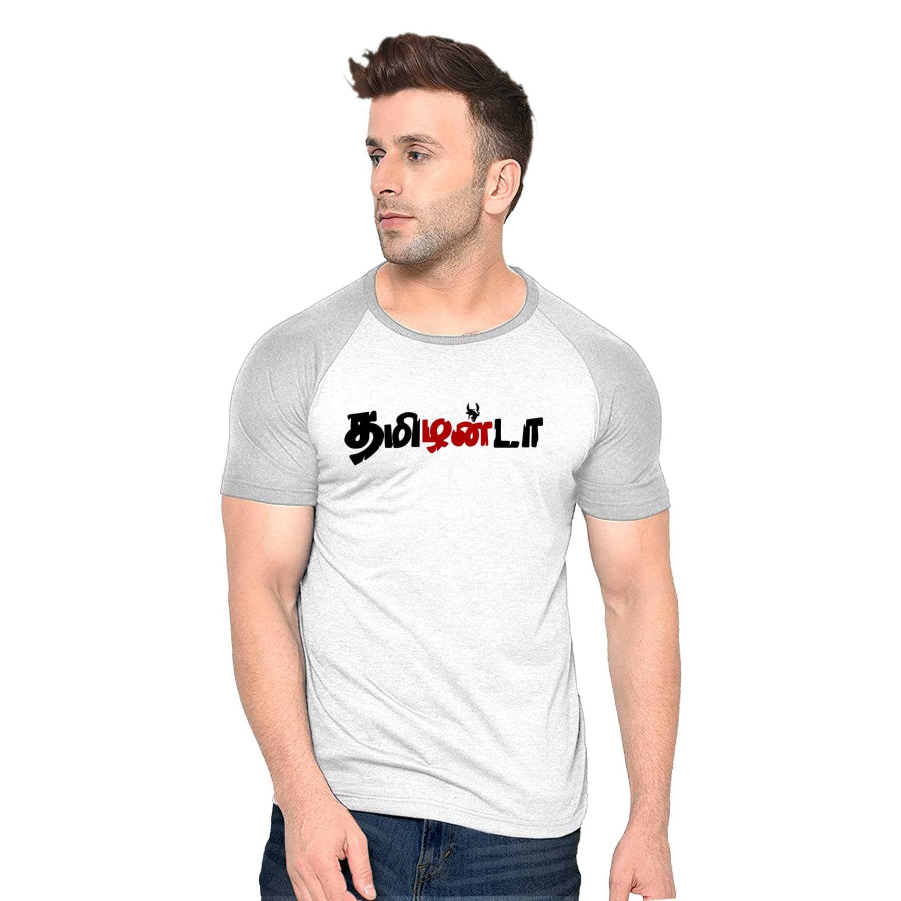 Wild Thunder Men Round Neck Raglan Sleeve Half Sleeve Printed T Shirts RHS_2406