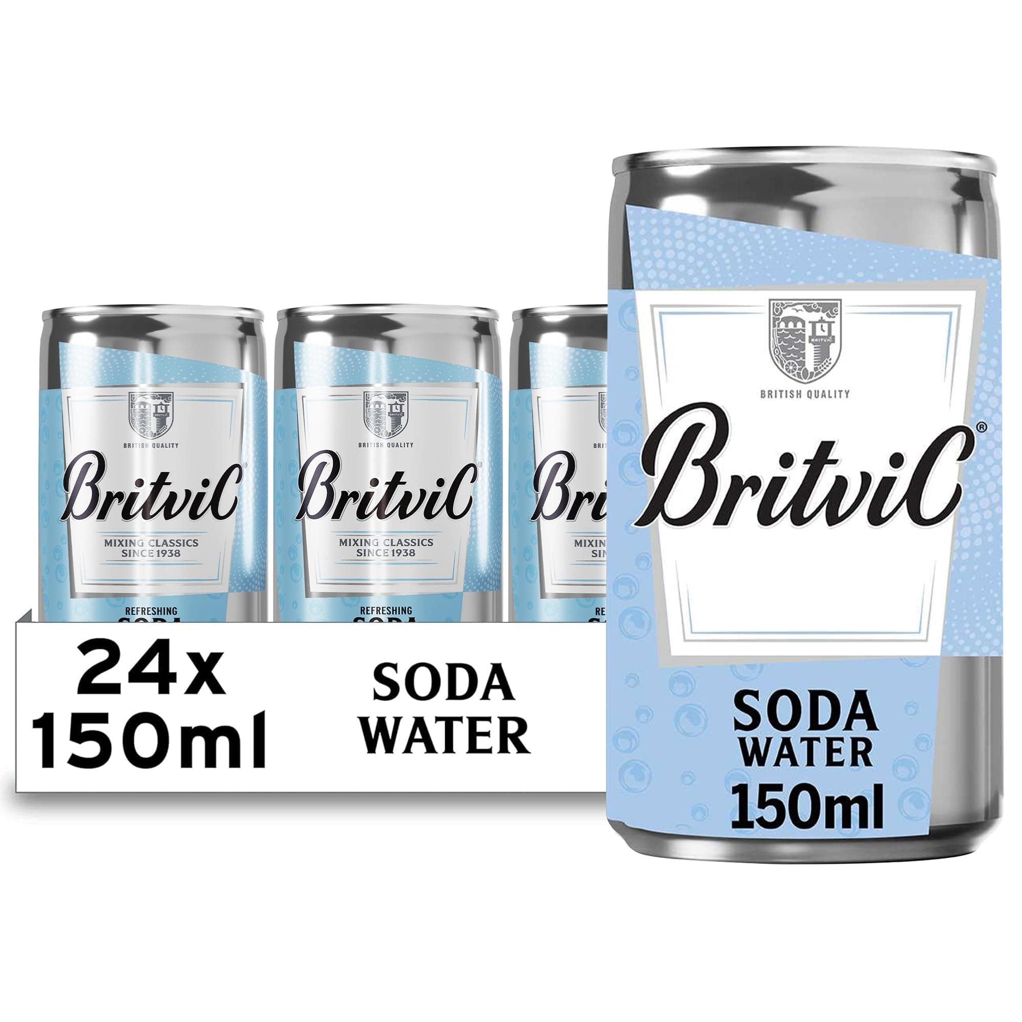 Britvic Soda Water, 24 x 150ml Can