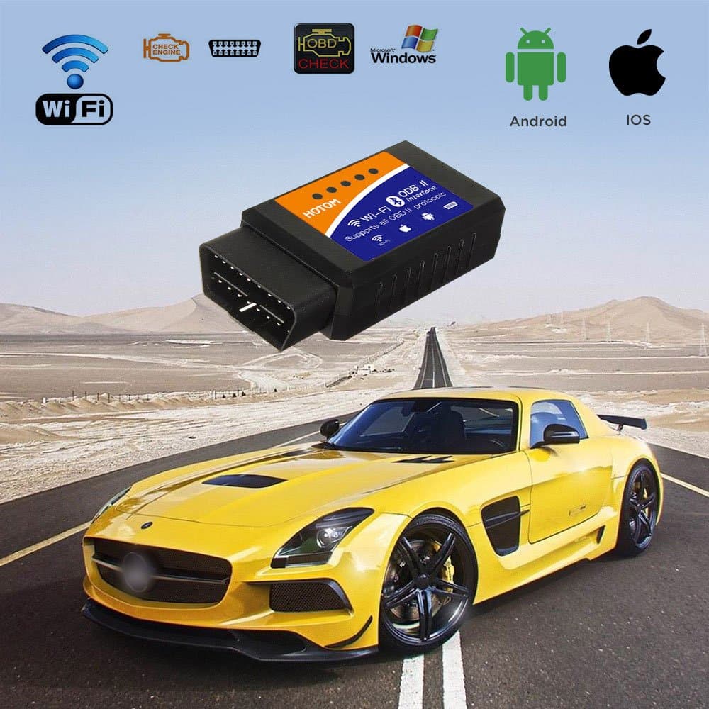 Hotom OBD2 Car Code Reader Scan Tool, WIFI Wireless Car OBD 2, Scanner Adapter Check Engine Diagnostic Tool for iOS & Android