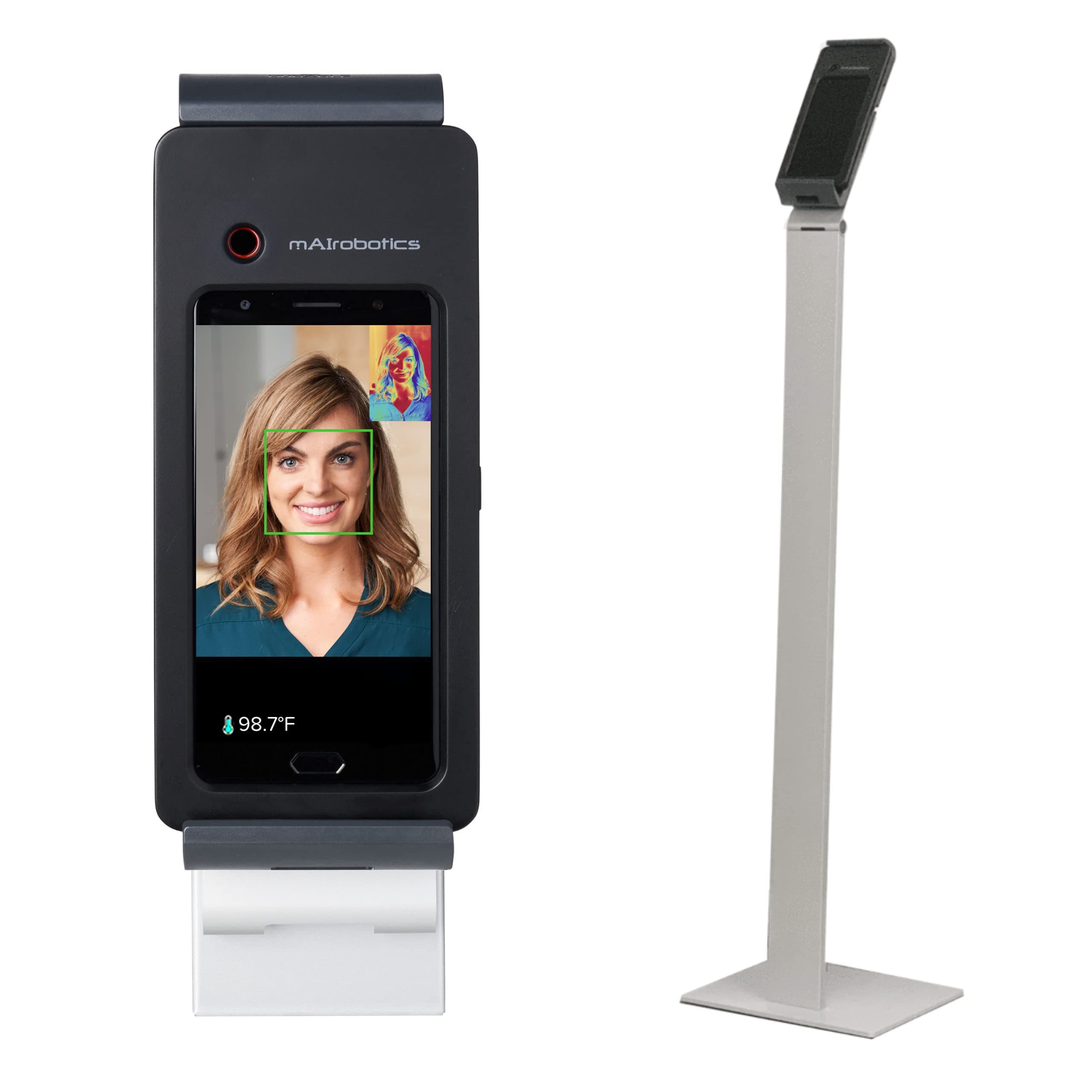 Gatekeeper Lite by mAIrobotics, No-Contact Temperature Screening Device with A Stand, Temperature Scanning Kiosk, Body Temperature Scanner