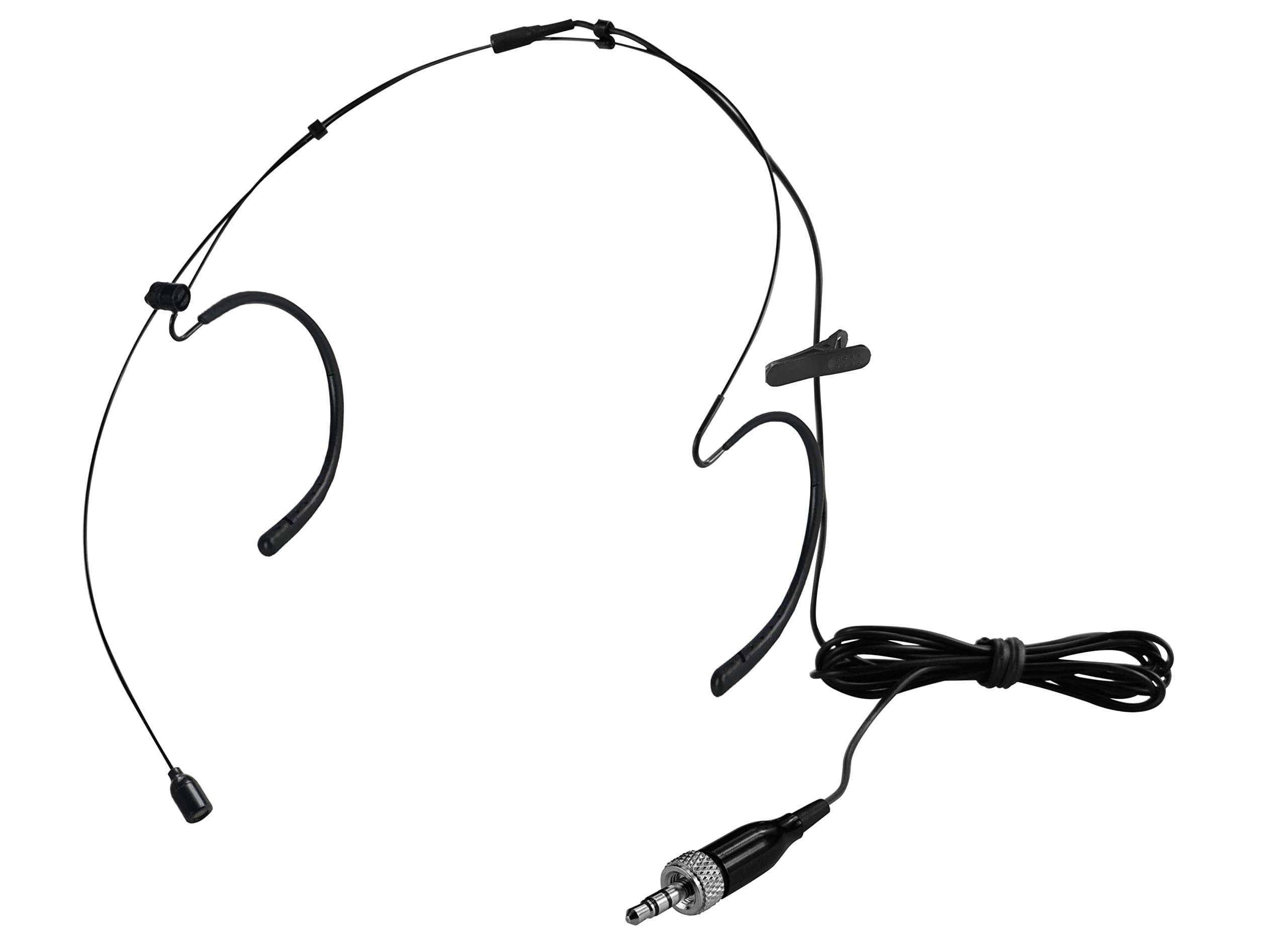 Double Earhook Headset Boom Omni-Directional Microphone (for Sennheiser Type 3.5mm Plug Black）
