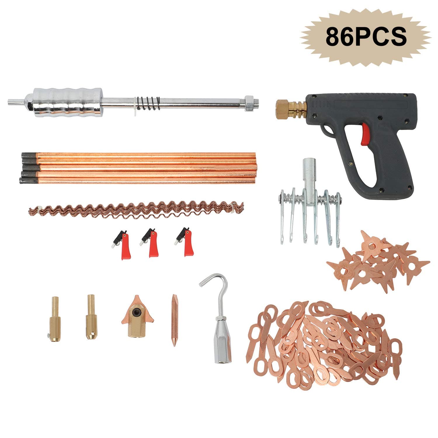 HYDDNice 86Pcs Stud Welder Dent Puller Spot Welding Pulling Repair Tools Kit Set for Truck SUV