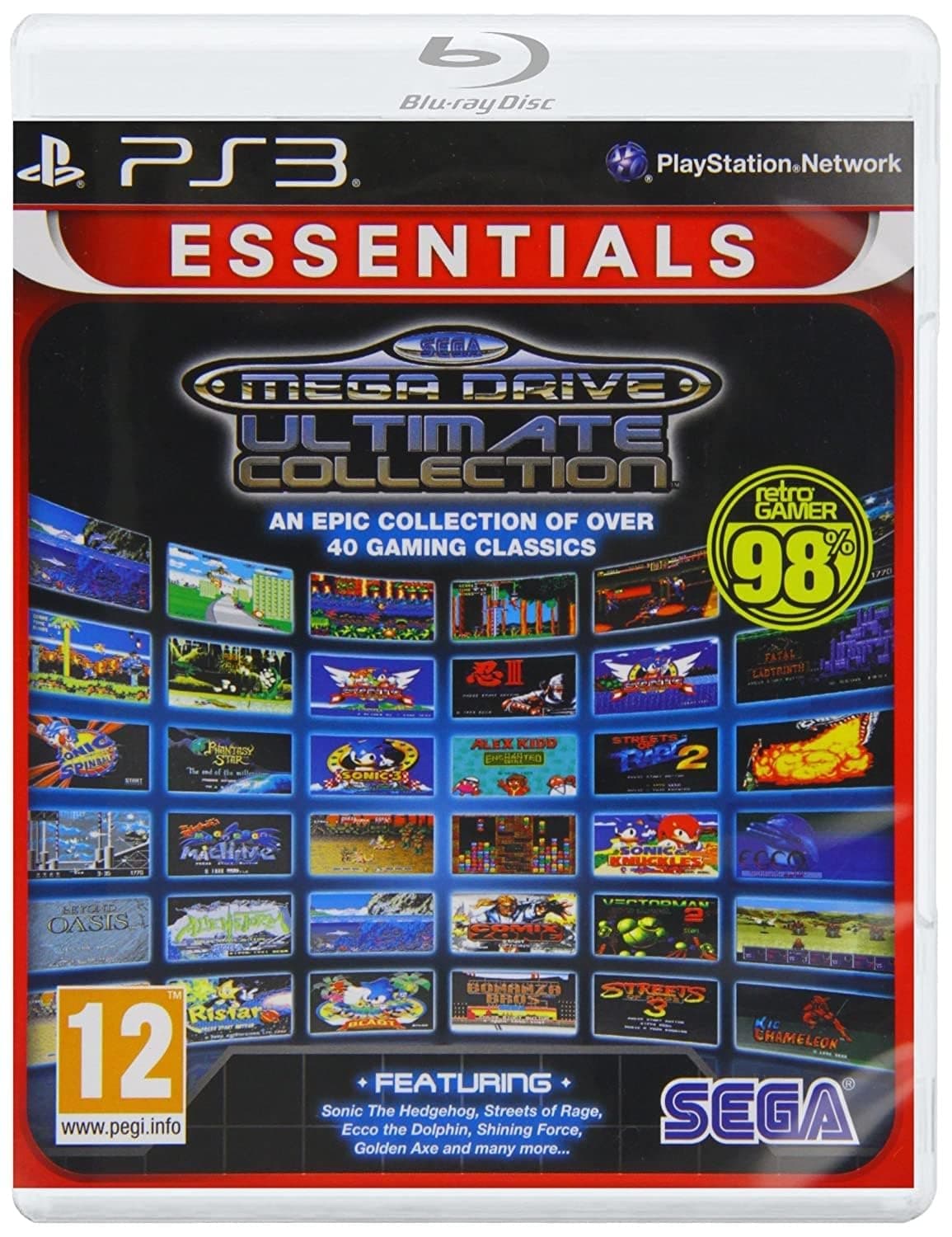 SEGA Mega Drive Ultimate Collection Game PS3: 40+ Sega Classics, 720p HD, USB Interface, Compatible with PlayStation 3