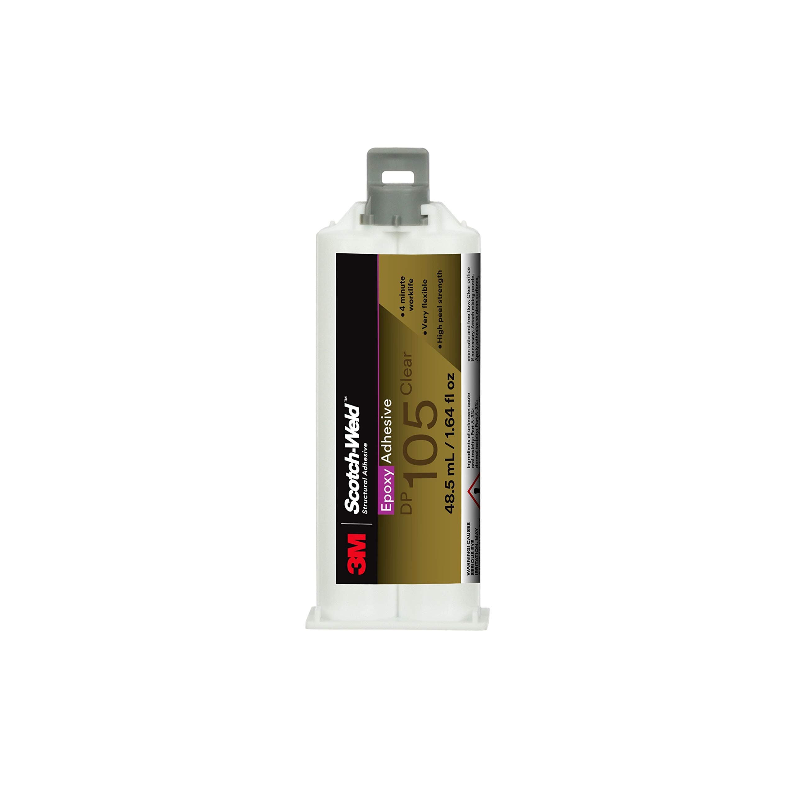 Scotch-Weld Epoxy Adhesive DP105, Clear, 48.5 mL Duo-Pak, Flexible, Fast-Setting, Two-Part Epoxy Adhesive, 1 Each