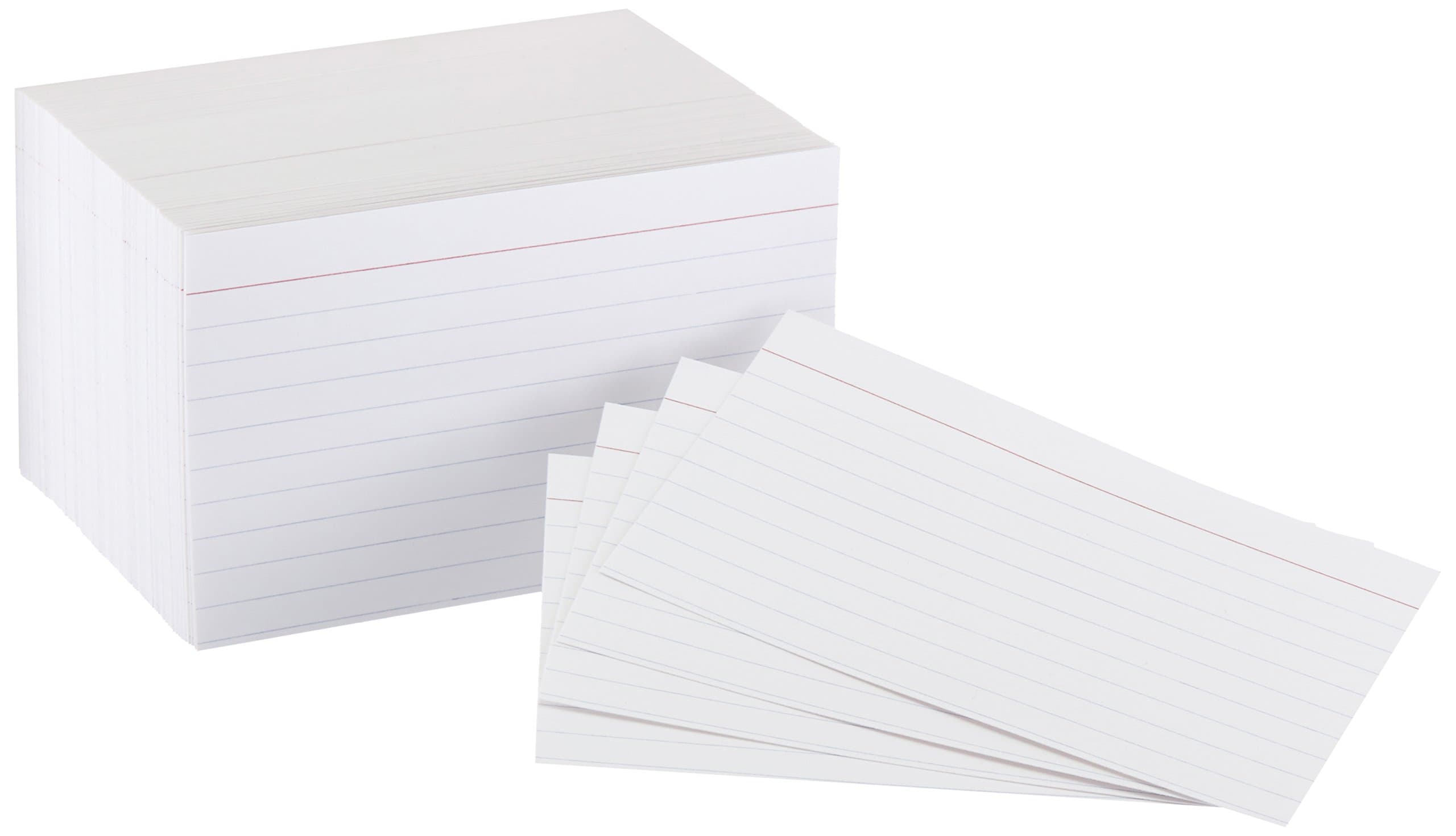 Amazon Basics Heavy Weight Ruled Index Cards for Studying and Note Taking, White, 3" x 5", 300 Count (Pack of 3)