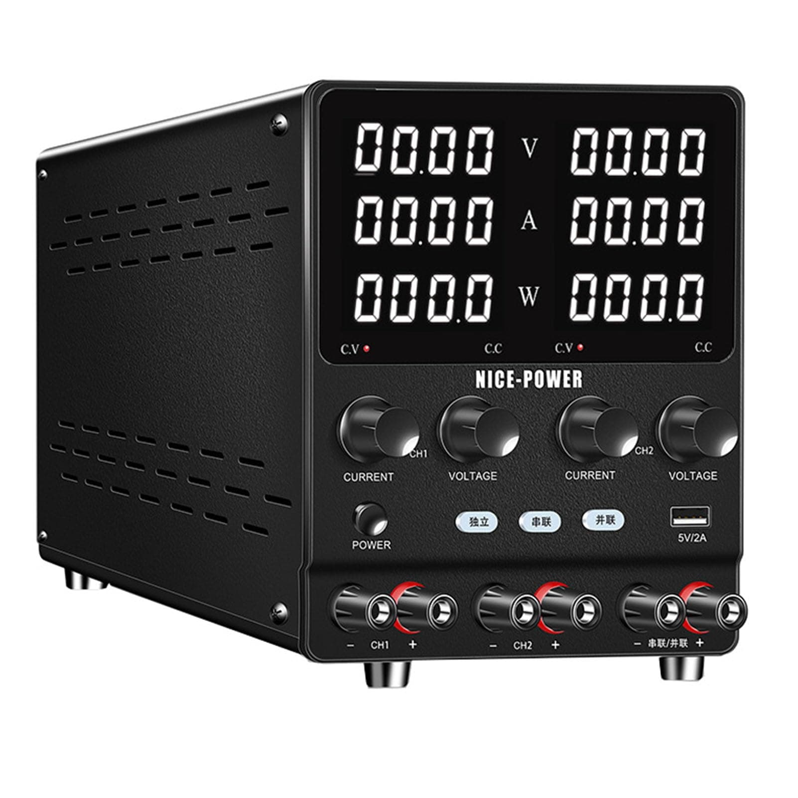 Dual DC Power Supply - Adjustable Switching Regulated Bench Power Supply with 4-Digit LED Display and Overcurrent Protection for Laboratories and DIY Projects