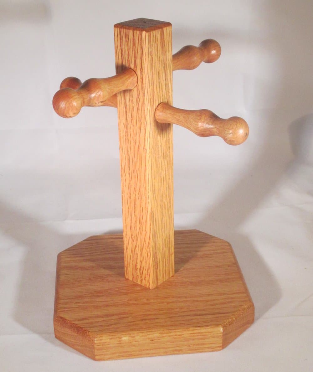 Oak Cup / Mug Tree (4 Mugs)