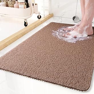 Non-Slip Bathtub Mat, Shower Mats for Bath Tub, PVC Loofah Bathroom Mats for Wet Areas, Quick Drying (17.3"x27.5")