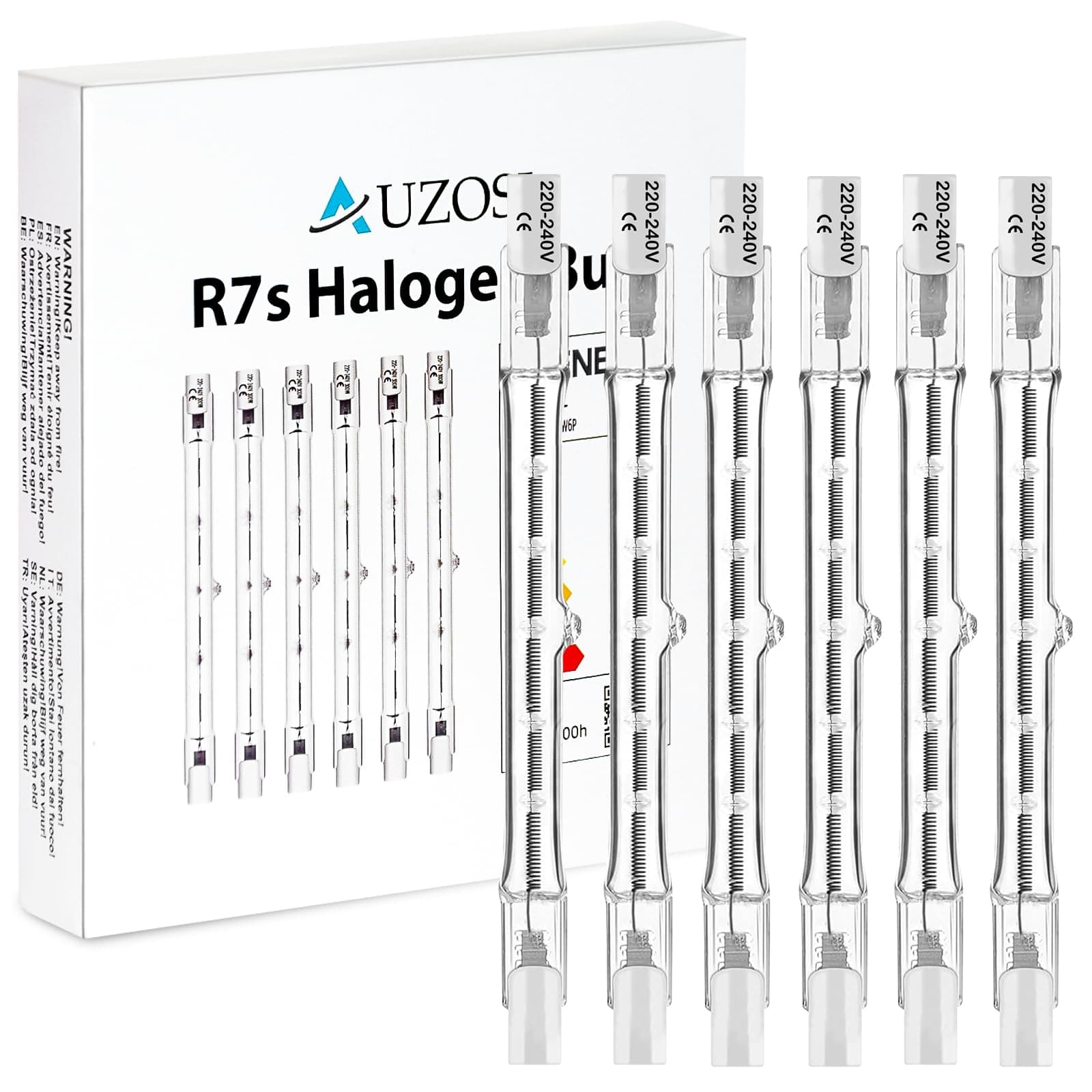 AUZOSL R7s Halogen Bulb 118mm Dimmable - Security Light Bulb for Bright Illumination, Halogen Light Bulbs for Home or Commercial Use (118mm, 300, Watts)