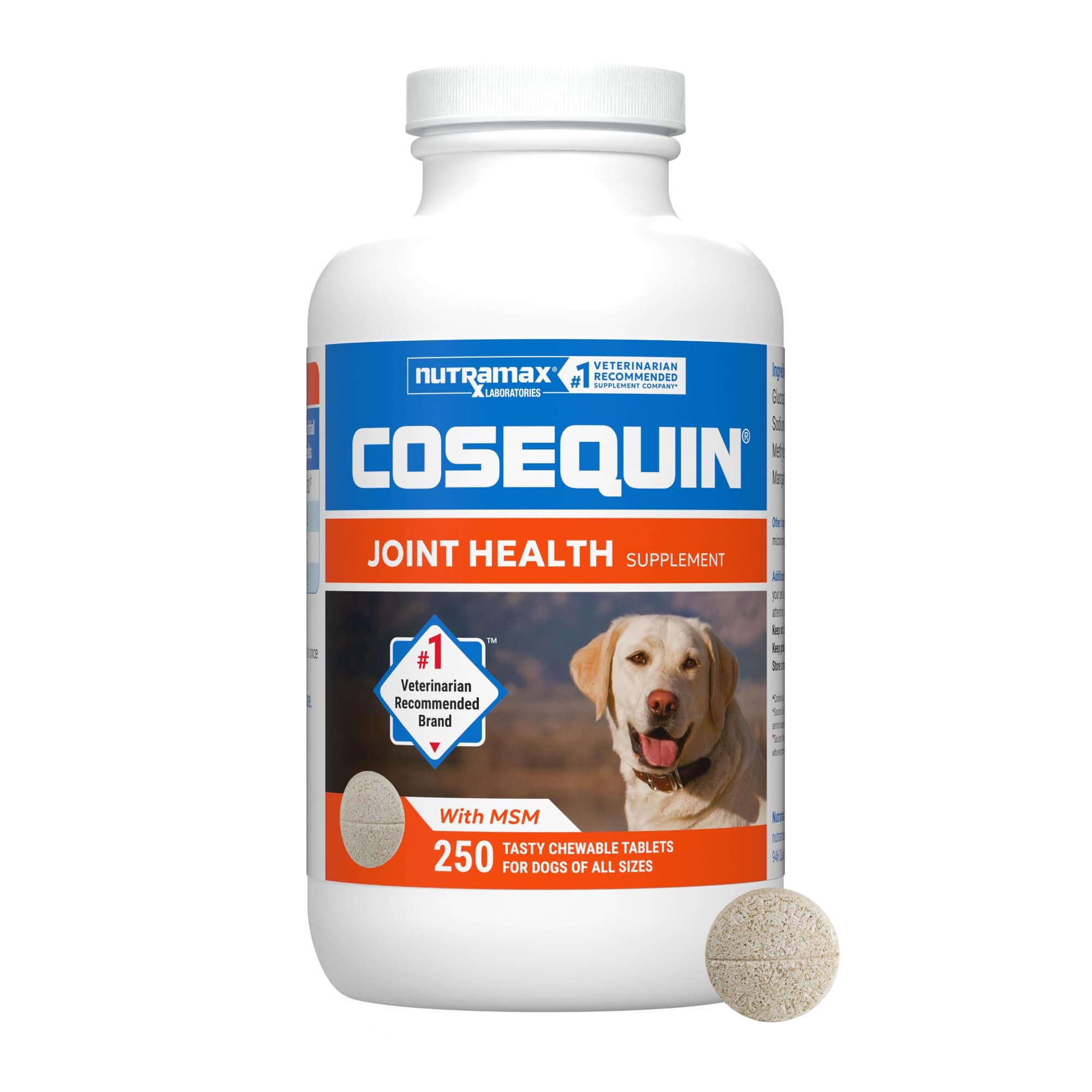 Nutramax Cosequin Plus MSM,Chewable Tablets, 250 ct (CHEWDS250-MSM)