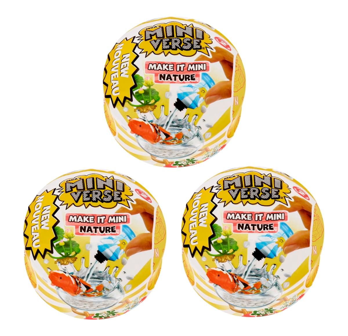 Mga'S Miniverse - Make It Mini Nature Series 2 (3 Pack) Collectibles, Blind Pack, Diy, Crafts, Resin Play, Replica Plants, Animals, Flowers, Botanicals, Not Edible, Collectors