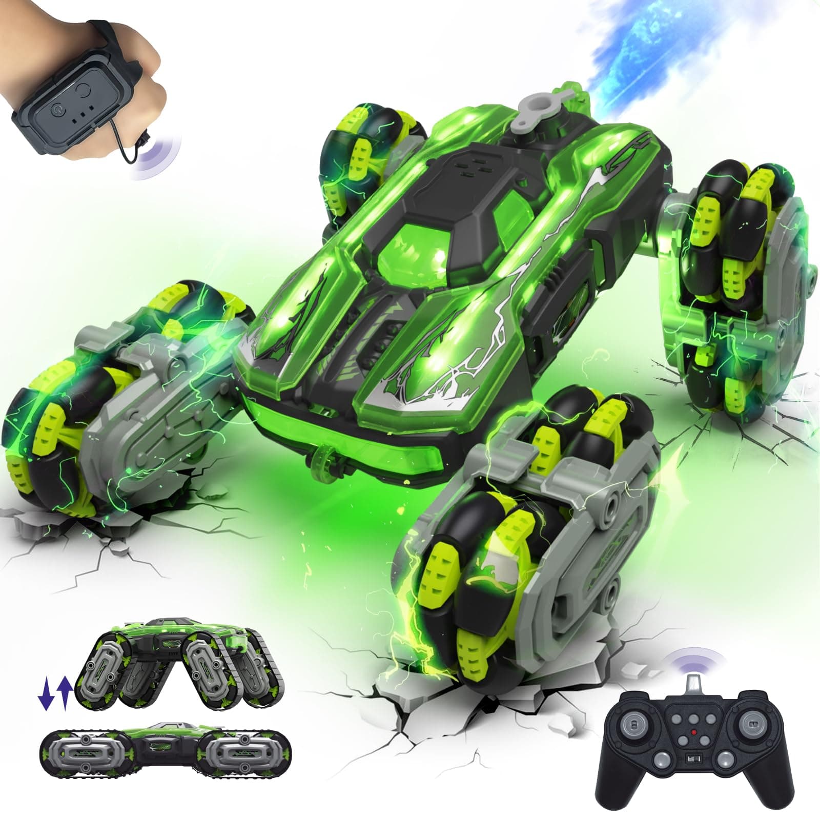 LECPOP 8WD Remote Control Car, 2.4GHz Gesture Sensing RC Stunt Car Double-Sided Driving Climbing Toy for Kids 9 10 11 12 Year Old Christmas Birthday Gifts, RC Cars Toys for Ages 6 7 8-13 14 Boys Girls