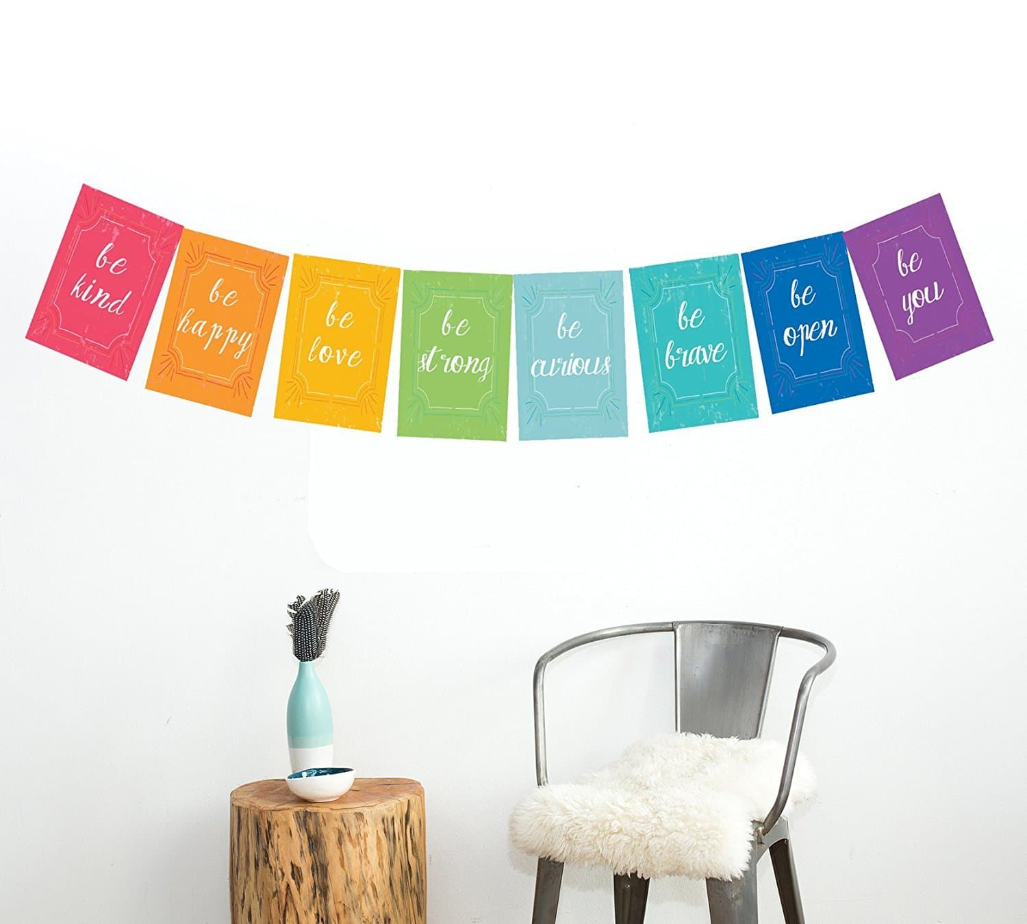 Peace Flags Mini Collection Wall Card Prints 11x14 Inch Print, Motivational Wall Quotes, Colorful Decoration, Be Kind, Be Happy, Children Wall Decoration, Wall Flags Decoration