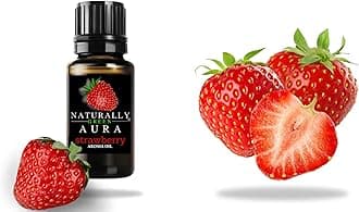 Naturally Green Aura Strawberry Diffuser Oil, Candle Burner & Electric Diffuser for Home Fragrance/DIY Candle Making. Designed for Long Lasting Aroma.10ml Each (2)