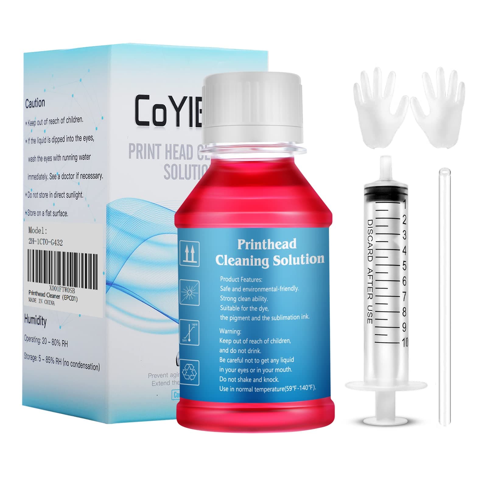 Printhead Cleaning Kit Printer Flush Kit for Epson ET-2850 ET-2800 ET-2803 ET-2760 ET-2720 ET-3850 ET-15000 ET-2750 ET-4800 2400 WF-7720 WF-7710 WF-7210 WF-7610 WF-3640 Printer Nozzle Cleaner